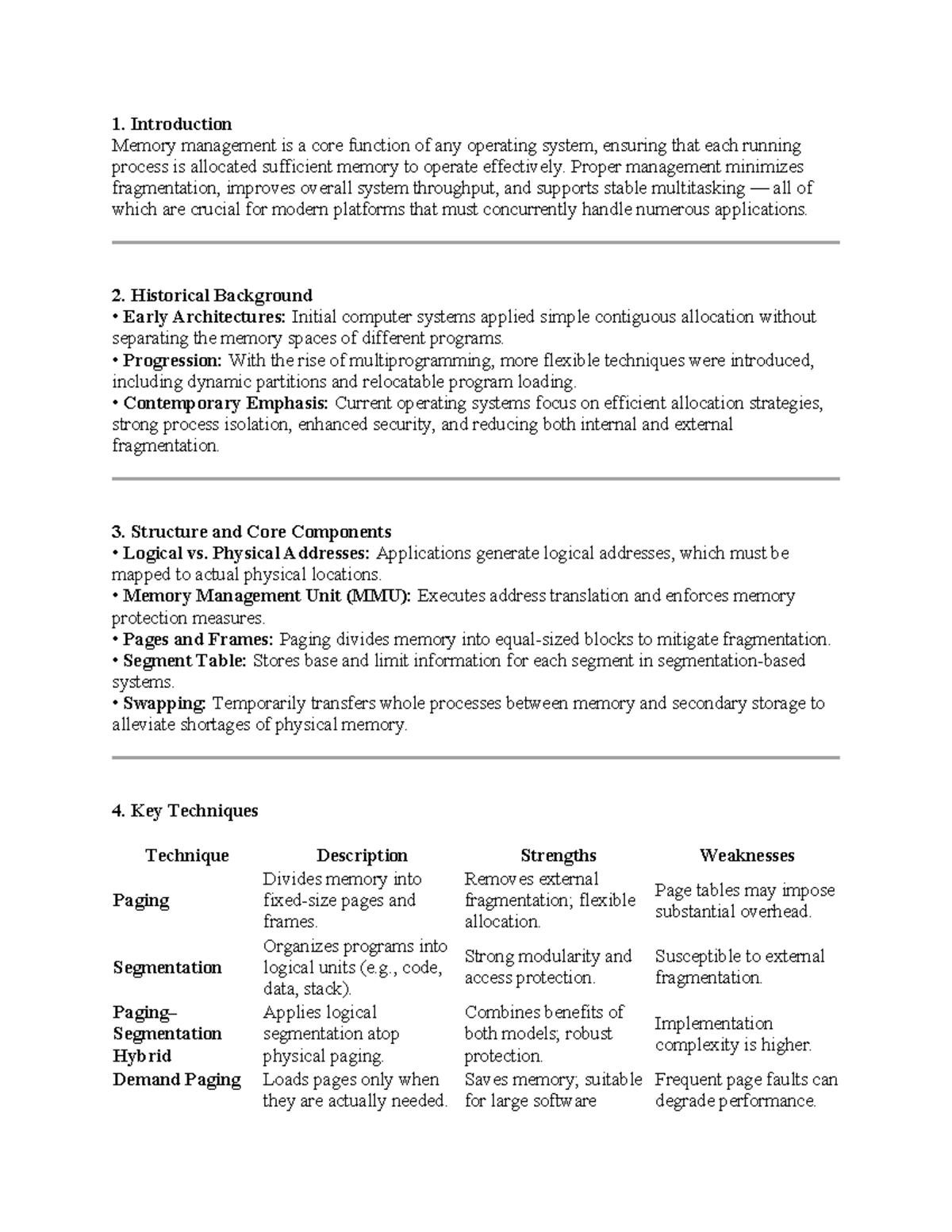 Operating Systems Memory Management Overview (CS101) - Studocu