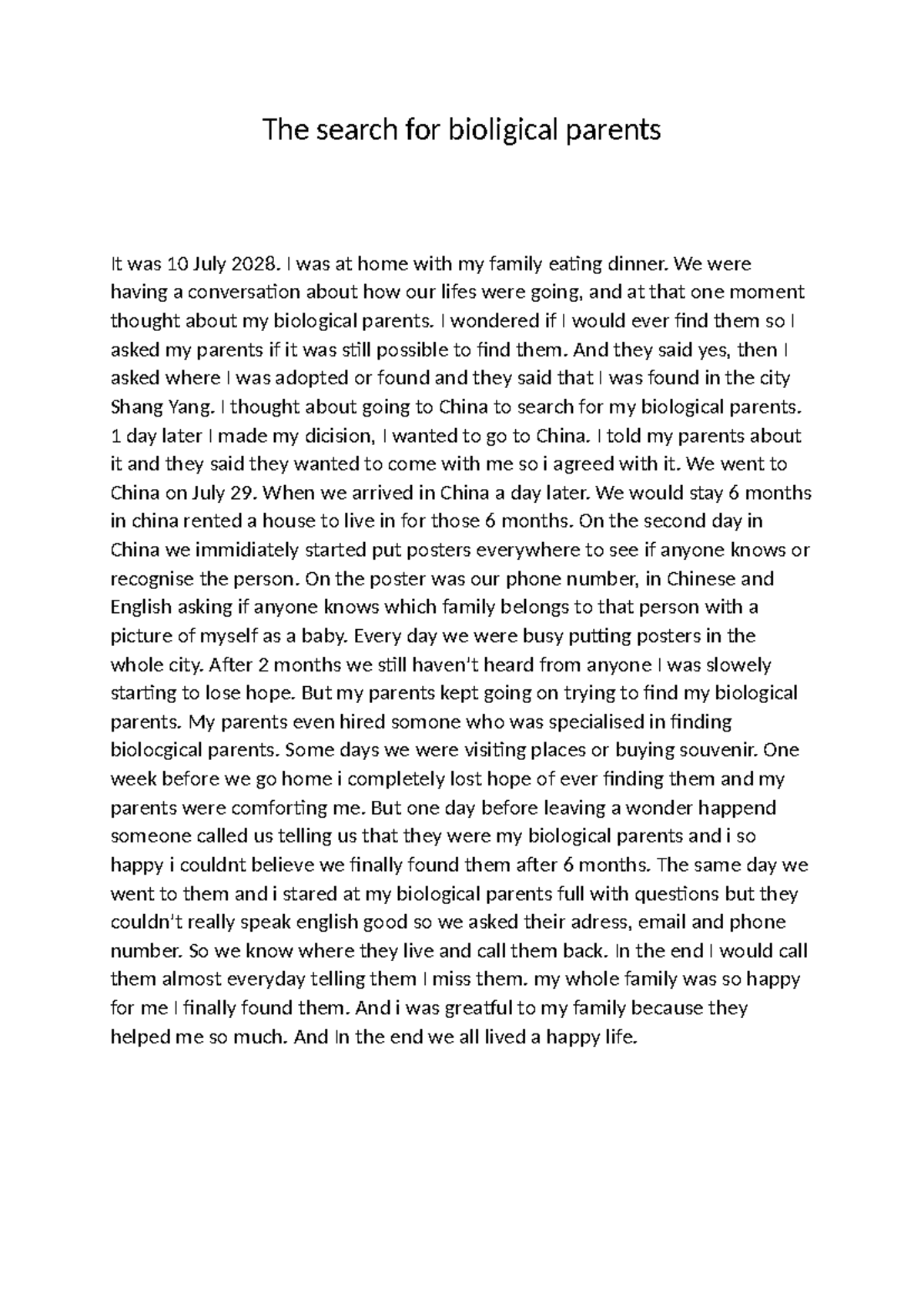Biological Parent Search Journey: A Personal Narrative - Studeersnel