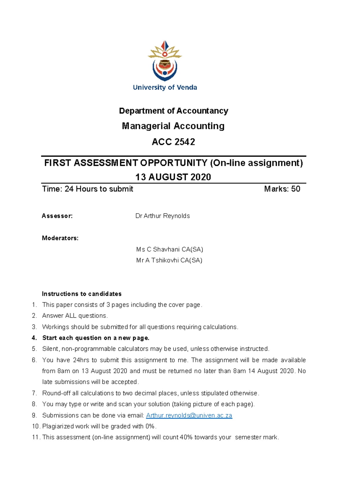 ACC 2142 FINAL EXAM 2024 - Managerial Accounting & Finance Paper - Studocu