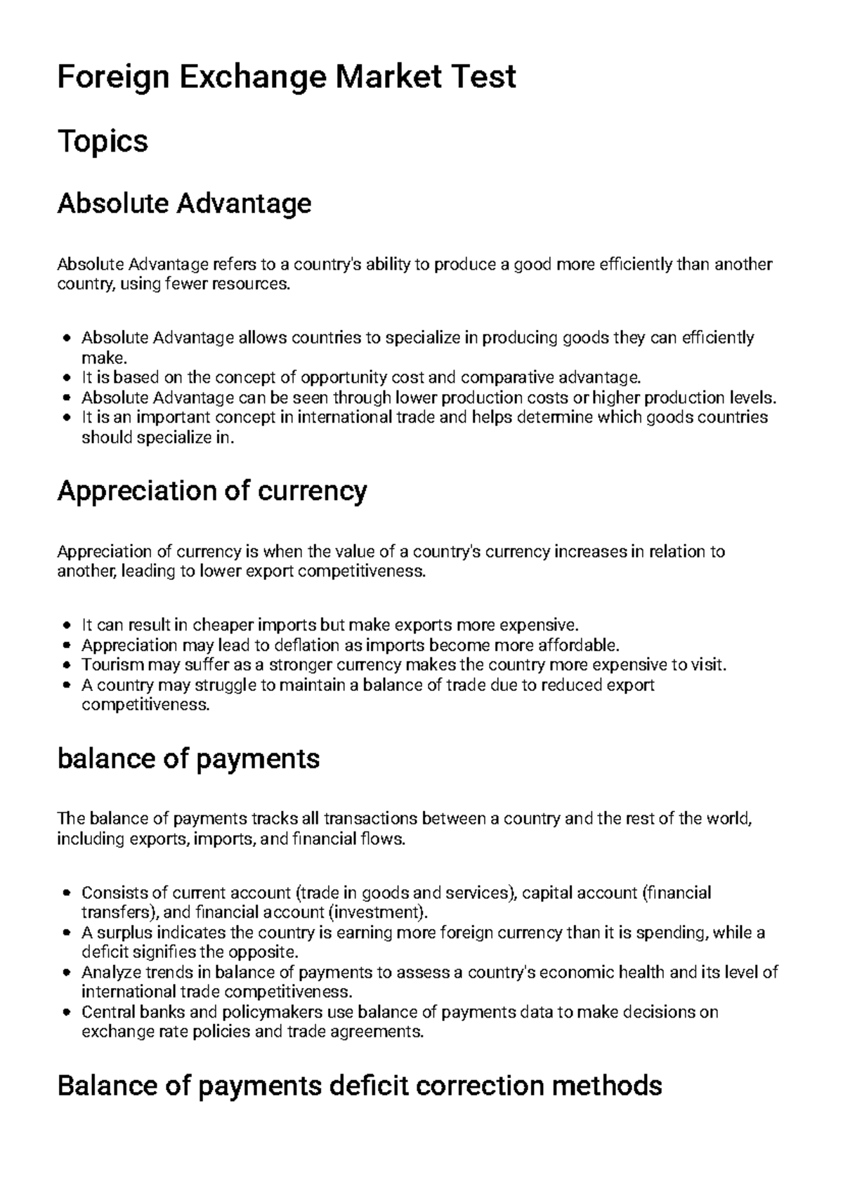 Foreign Exchange Market Test: Study Guide for Understanding Key ...
