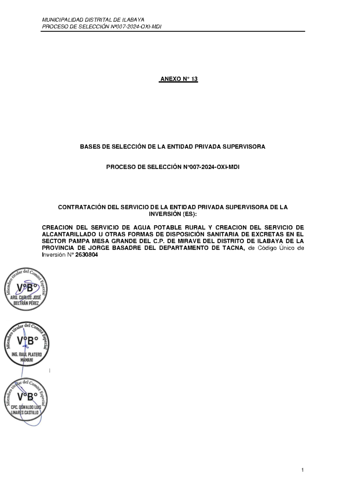 Anexo 13 - Bases del Proceso de Selección Nº007-2630804 para el ...