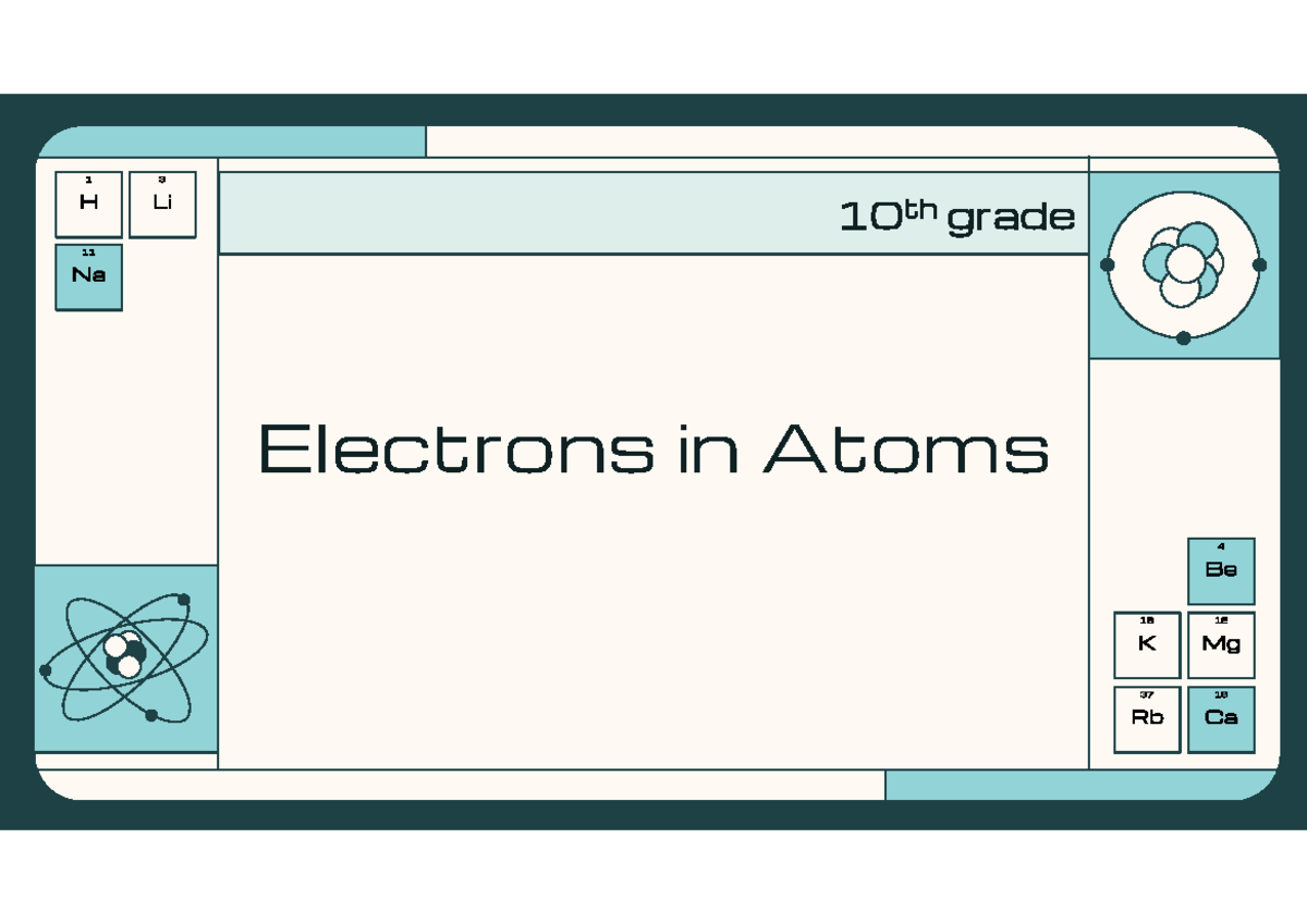 Chapter 2: Electrons in Atoms - 10 AE Week 1-5 Notes - Studocu