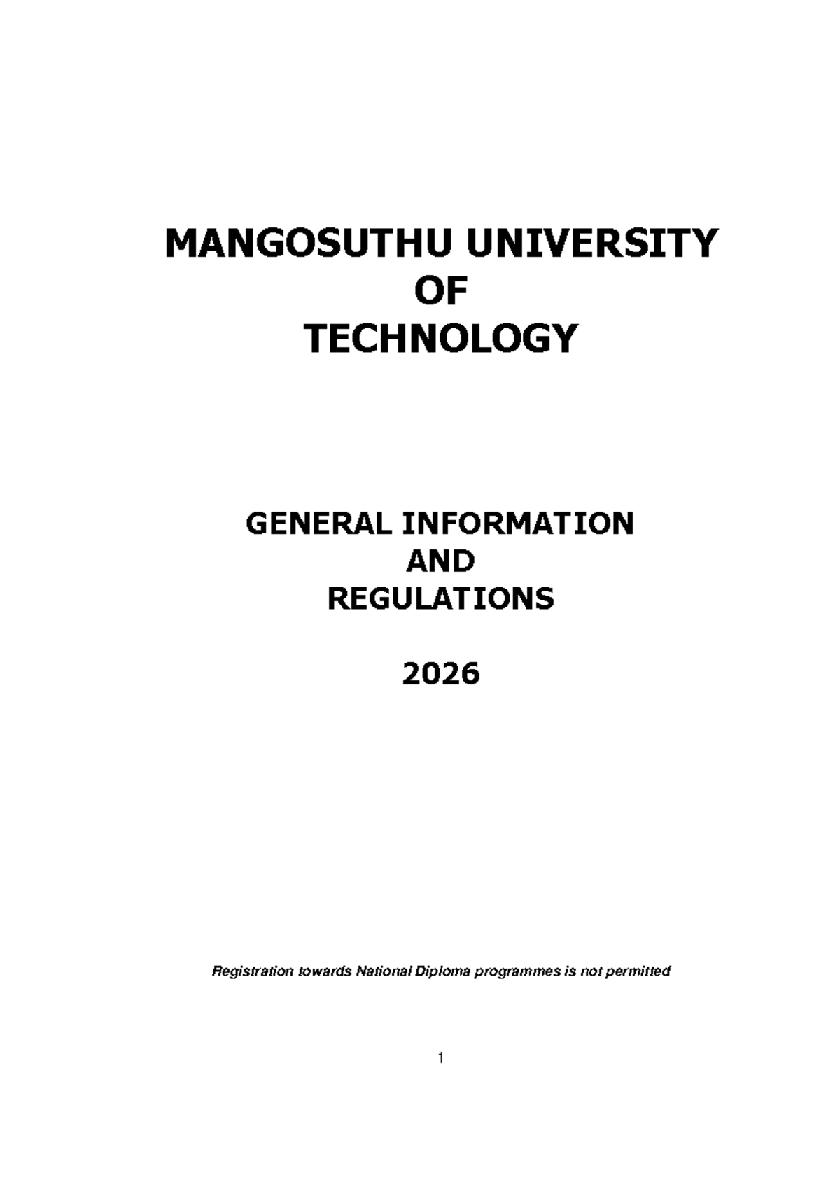 MUT 2026 General Rules & Regulations Handbook - Studocu