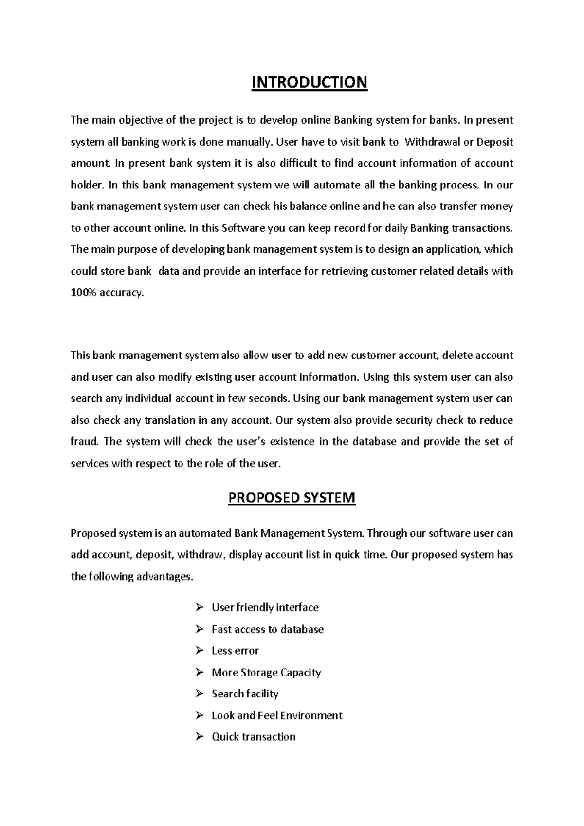 Banking System Project - Final Review and Feasibility Analysis - Studocu