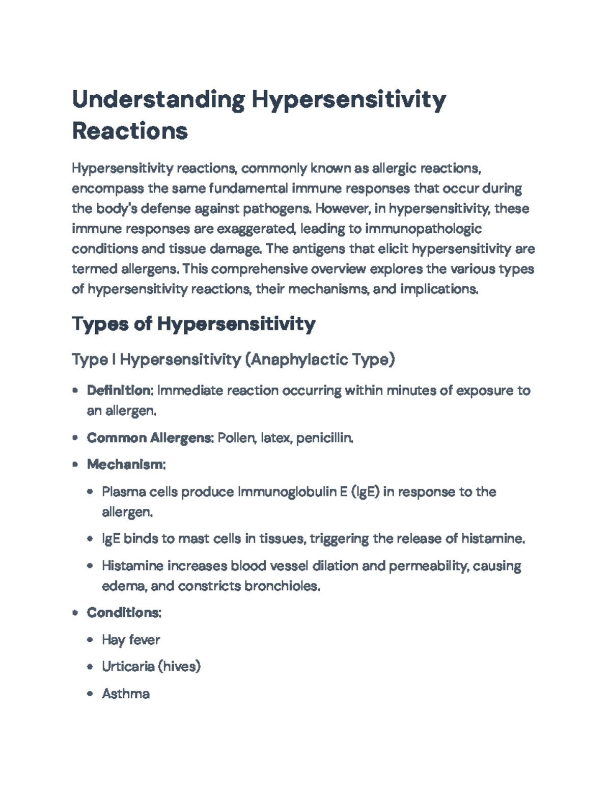 Hypersensitivity Reactions Overview: Types, Mechanisms, and Treatments ...
