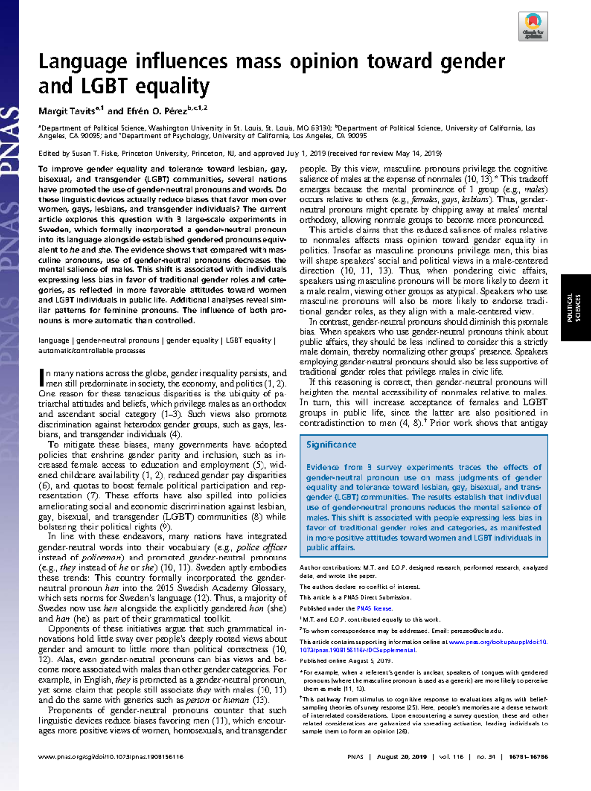 PNAS - Language, Pronouns, and Their Impact on Gender & LGBT Equality ...