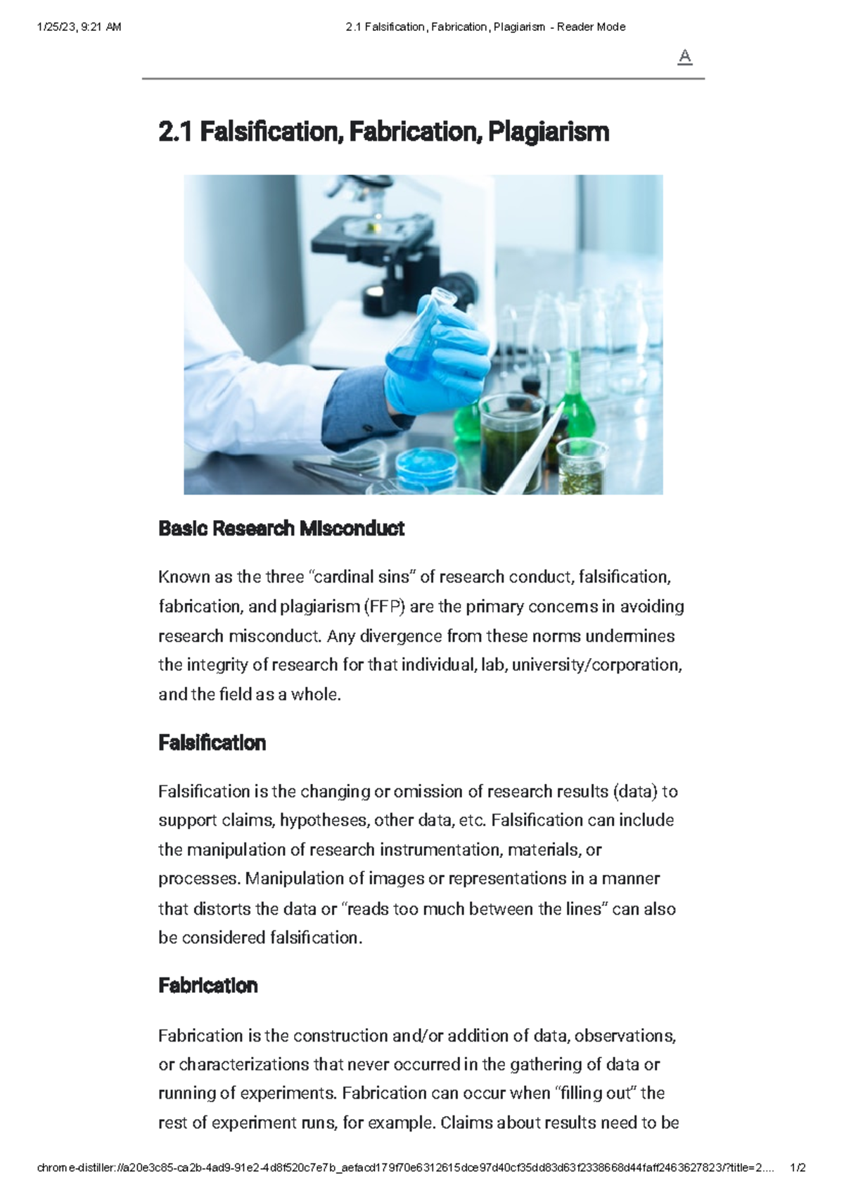 2.1 Understanding Falsification, Fabrication, and Plagiarism - Reader ...