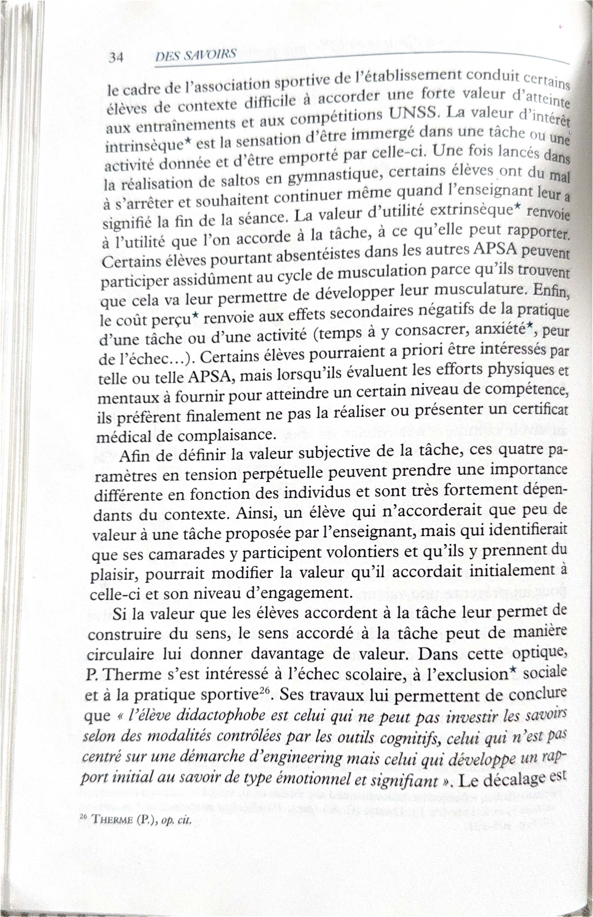 34 DES SAVOIRS : Rapport au Savoir des Élèves en EPS en Contexte ...