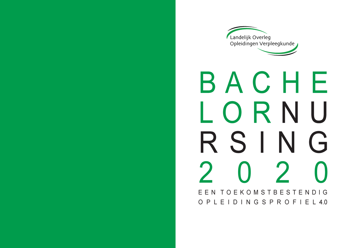 Opleidingsprofiel Bachelor Of Nursing 2020