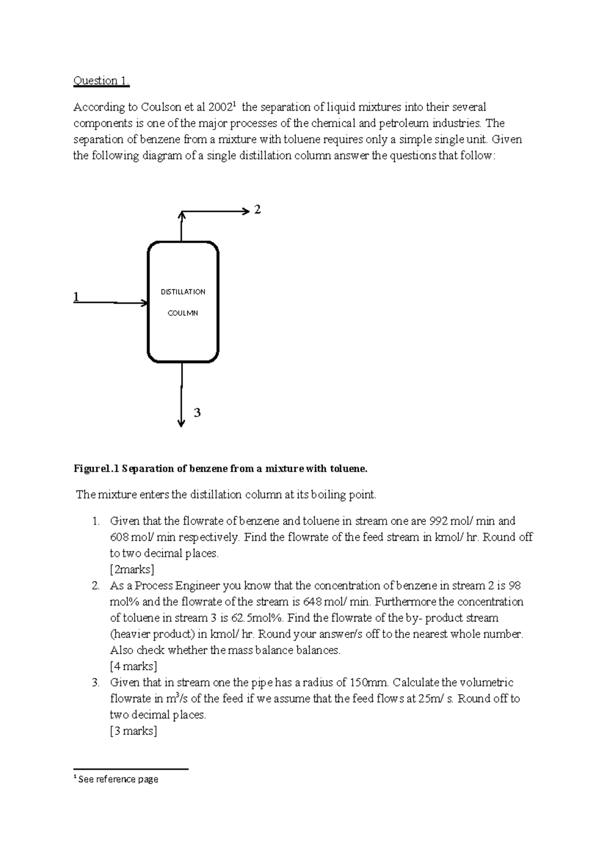 MB Distillation 1 - Process Flow Analysis and Calculations - Studocu