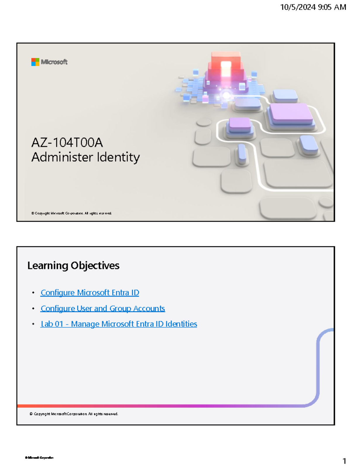 AZ-104T00A Lab: Manage Microsoft Entra ID Identities Guide ...