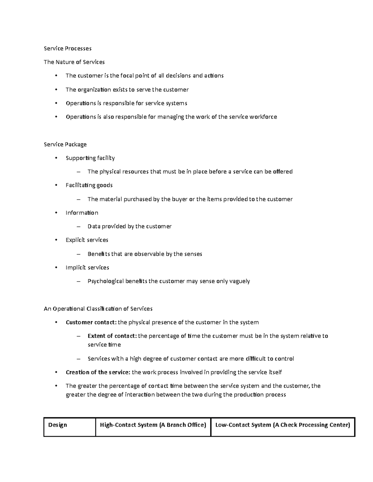 Lecture Notes 9: Understanding Service Processes and Systems - Studocu