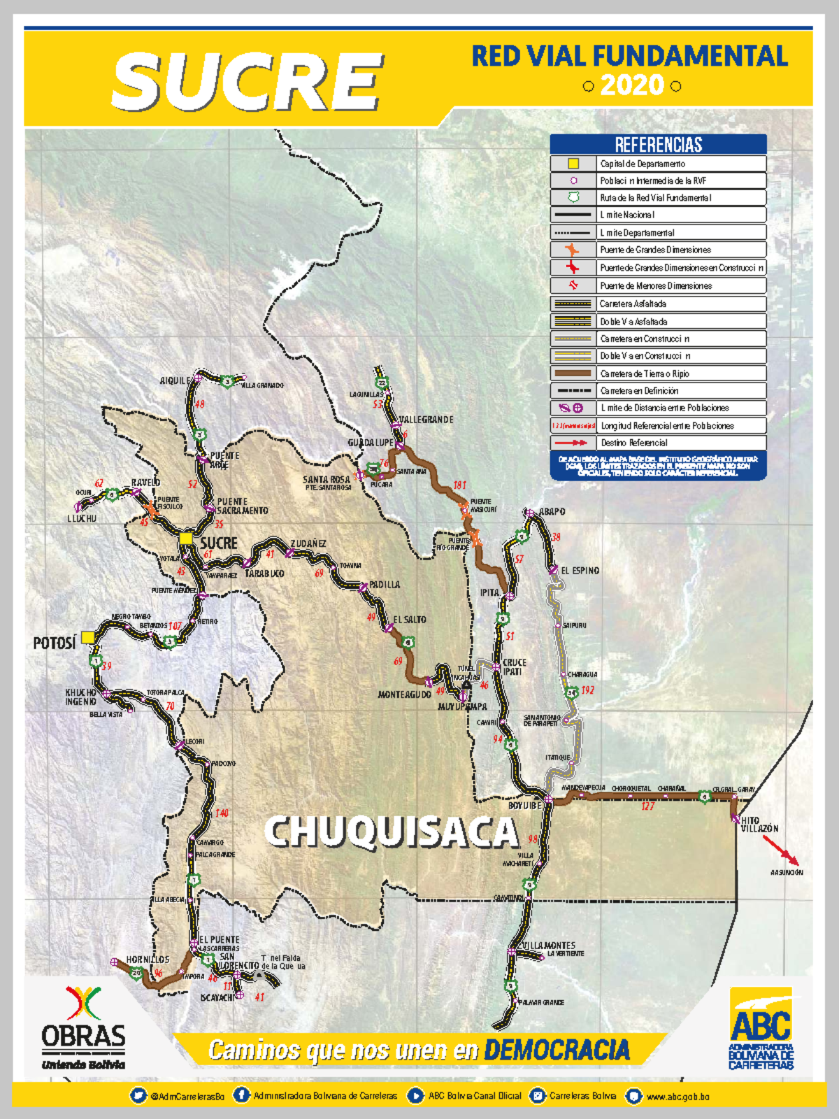 SUCRE RED VIAL FUNDAMENTAL 2020: Mapa de Carreteras en Chuquisaca - Studocu