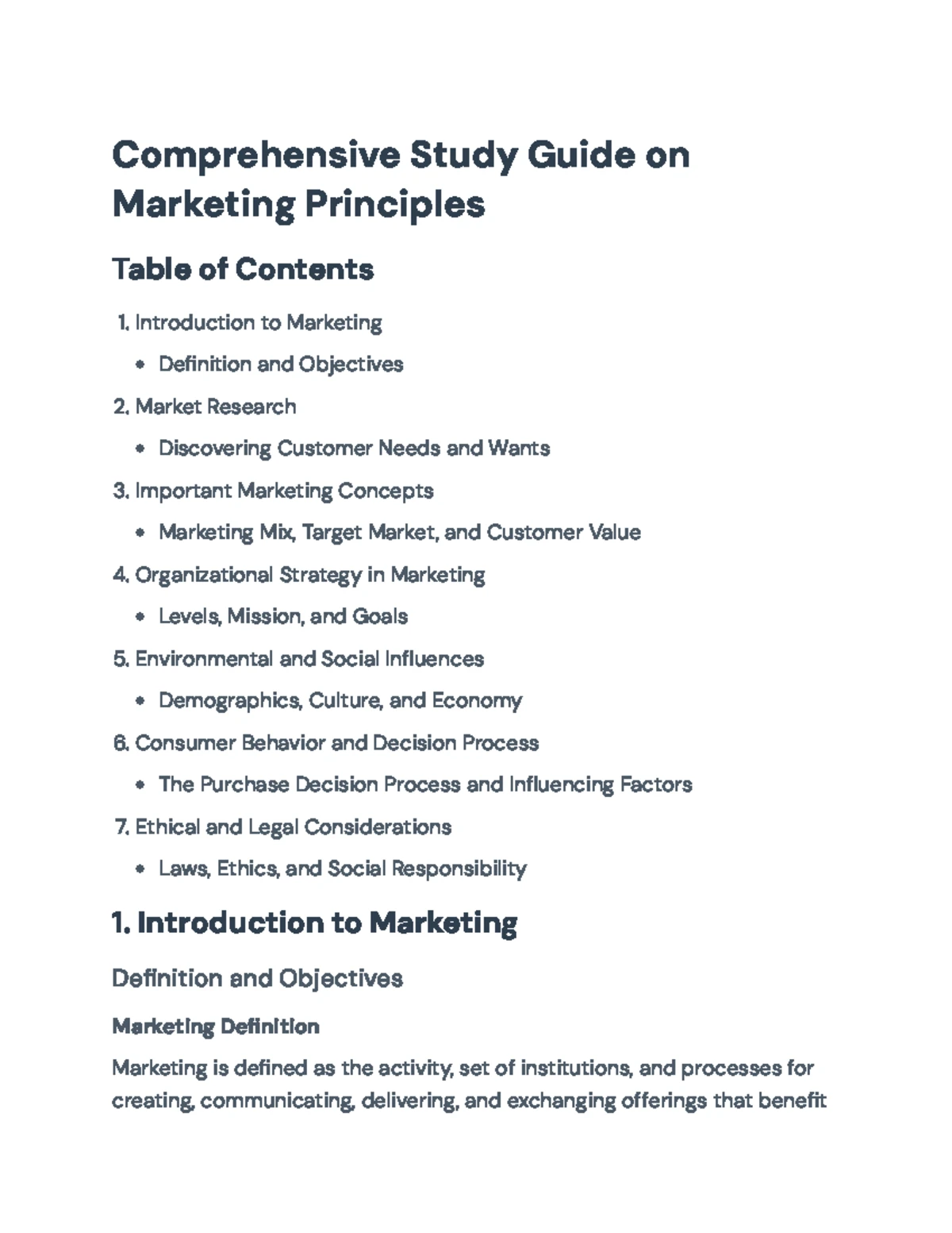 MKT 101 - Marketing Concepts & Definitions: Chapter 1 Overview - Studocu