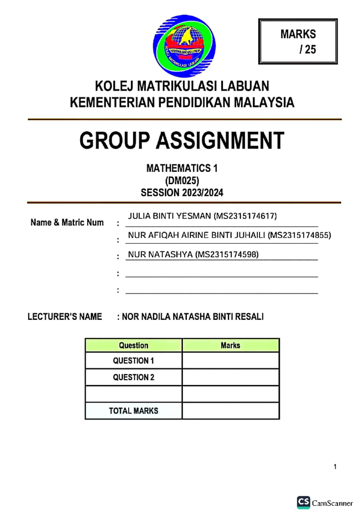 Group Assignment Part II Overview for DM025 Course - Studocu