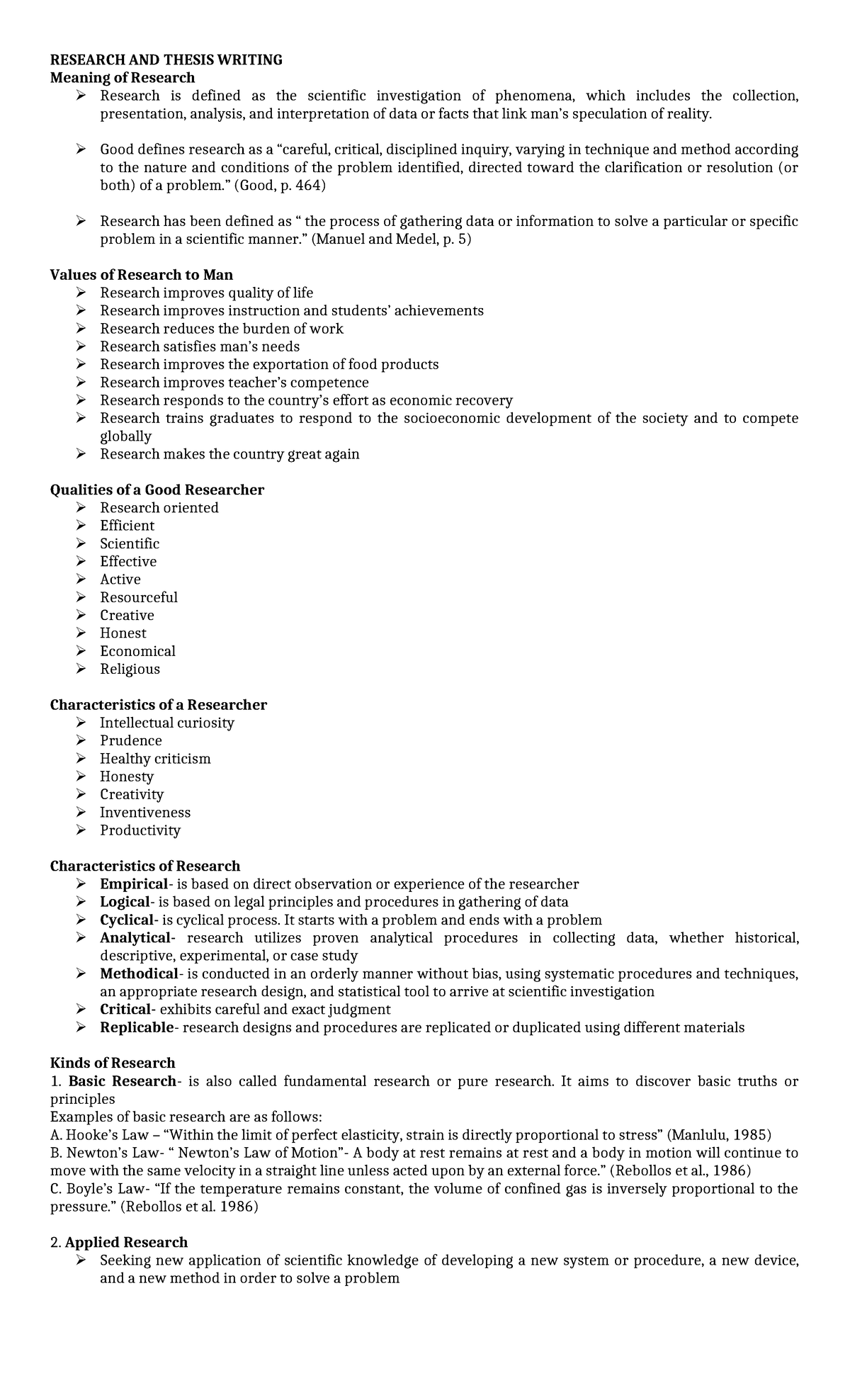 RESEARCH 101: THESIS WRITING & METHODOLOGIES (BR) - Studocu