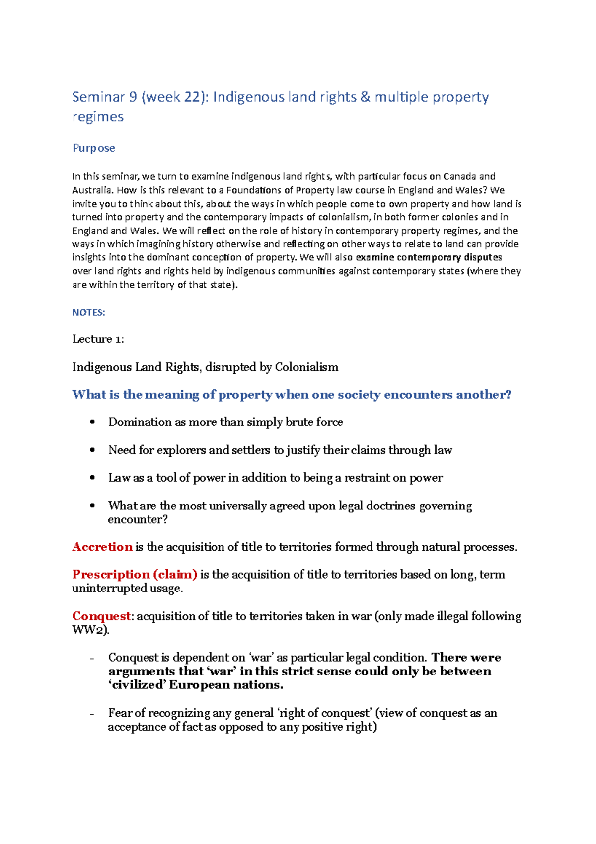 Indigenous land rights - How is this relevant to a Foundations of ...