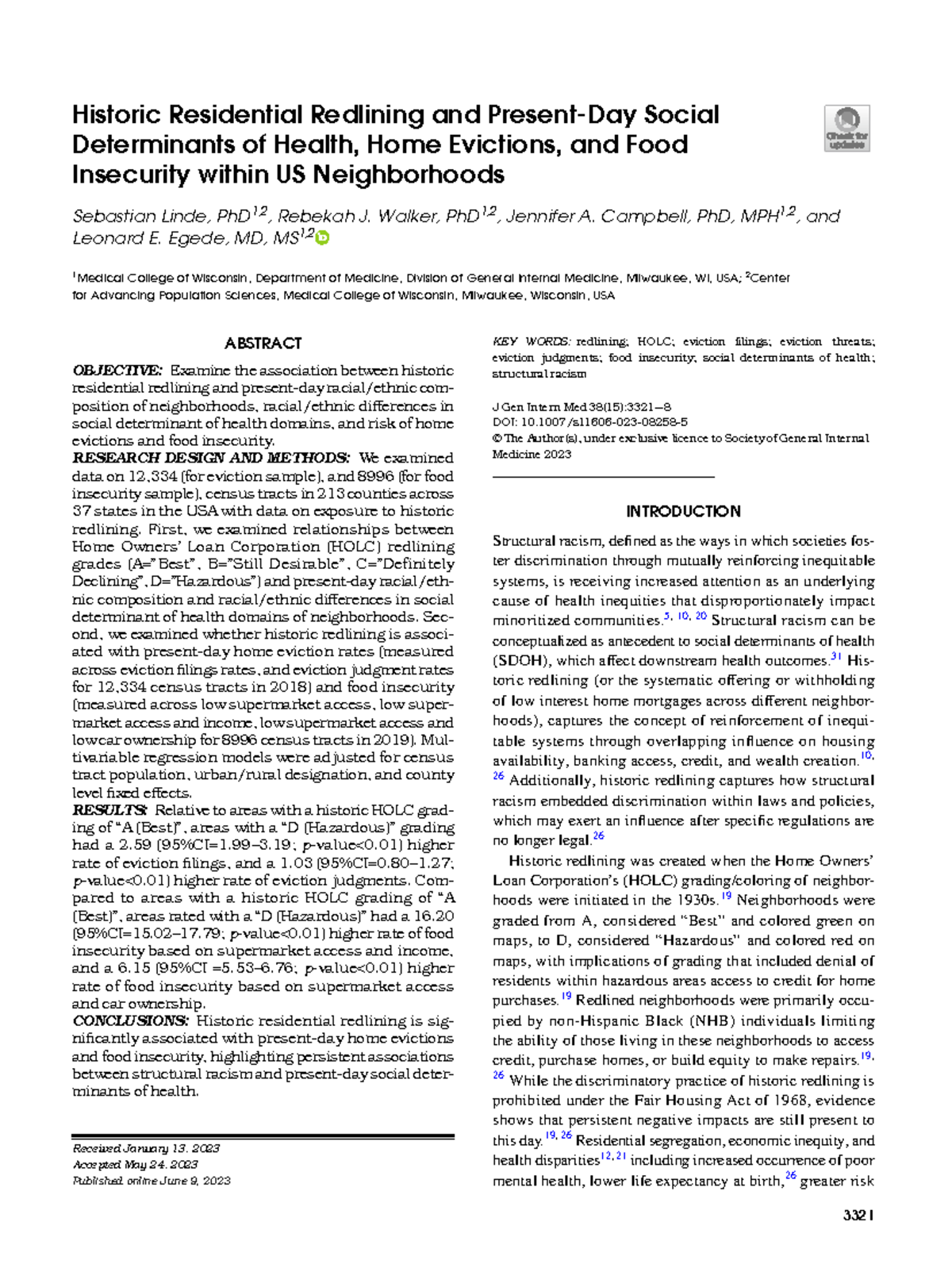 Historic Redlining and Its Effects on Health, Evictions, and Food ...