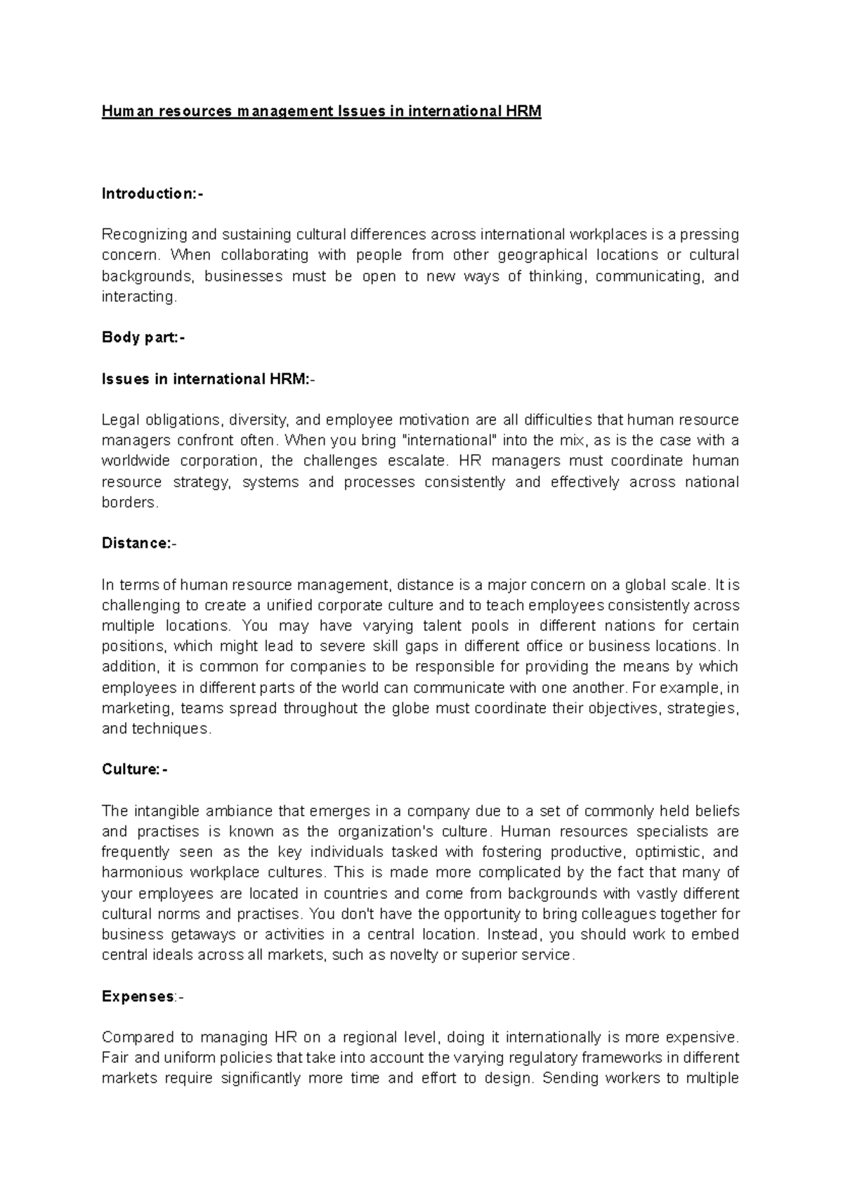 International HRM Challenges: Cultural, Legal, and Operational Issues ...