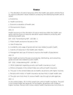 Health Economics - Study Notes & Assignments - Studocu