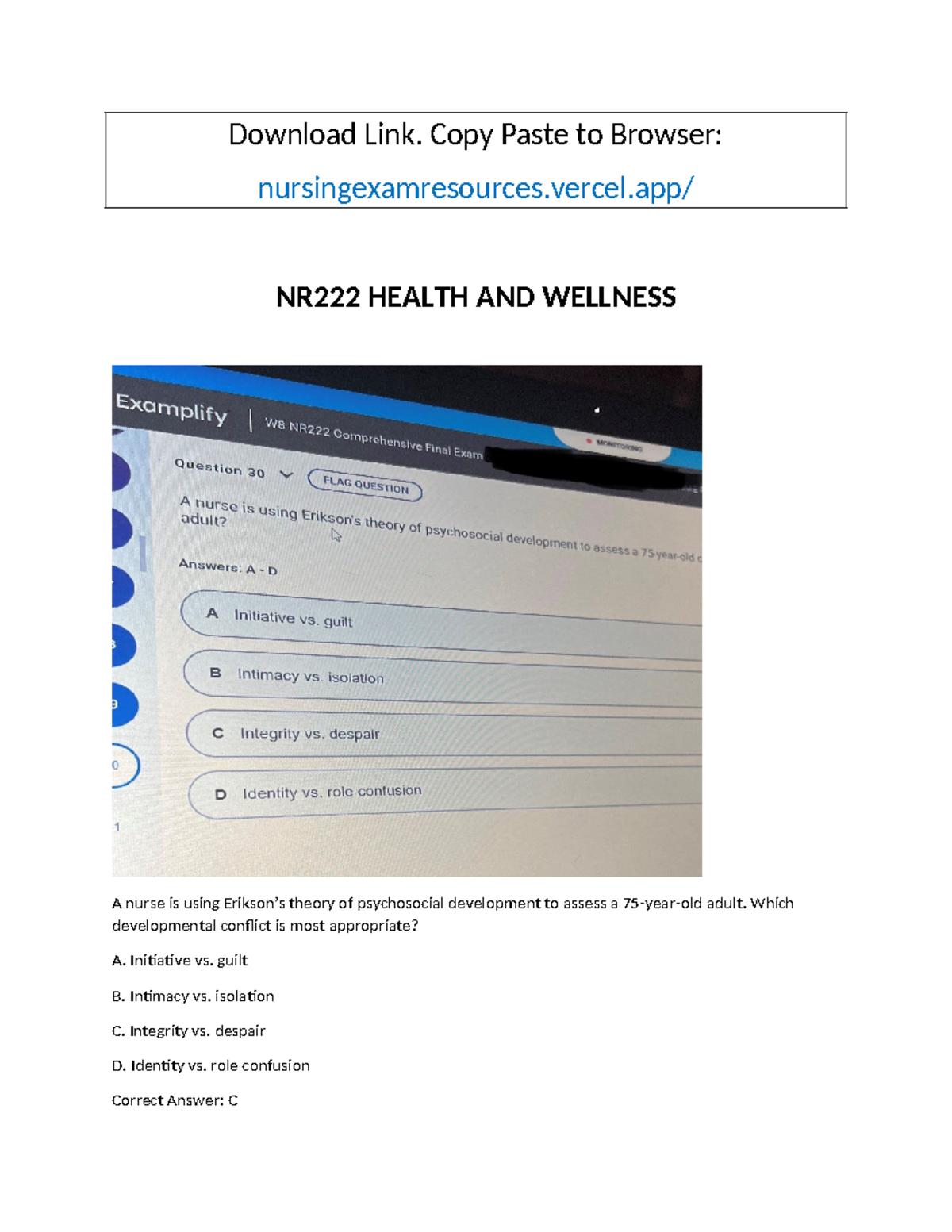 NR222 Comprehensive Final Exam Study Guide on Health & Wellness - Studocu
