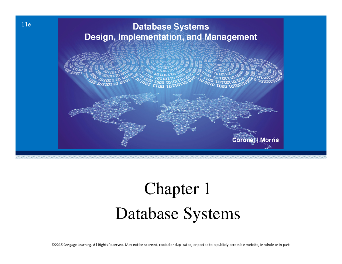 11e Database Systems Design: Chapter 1 Overview and Key Concepts - Studocu