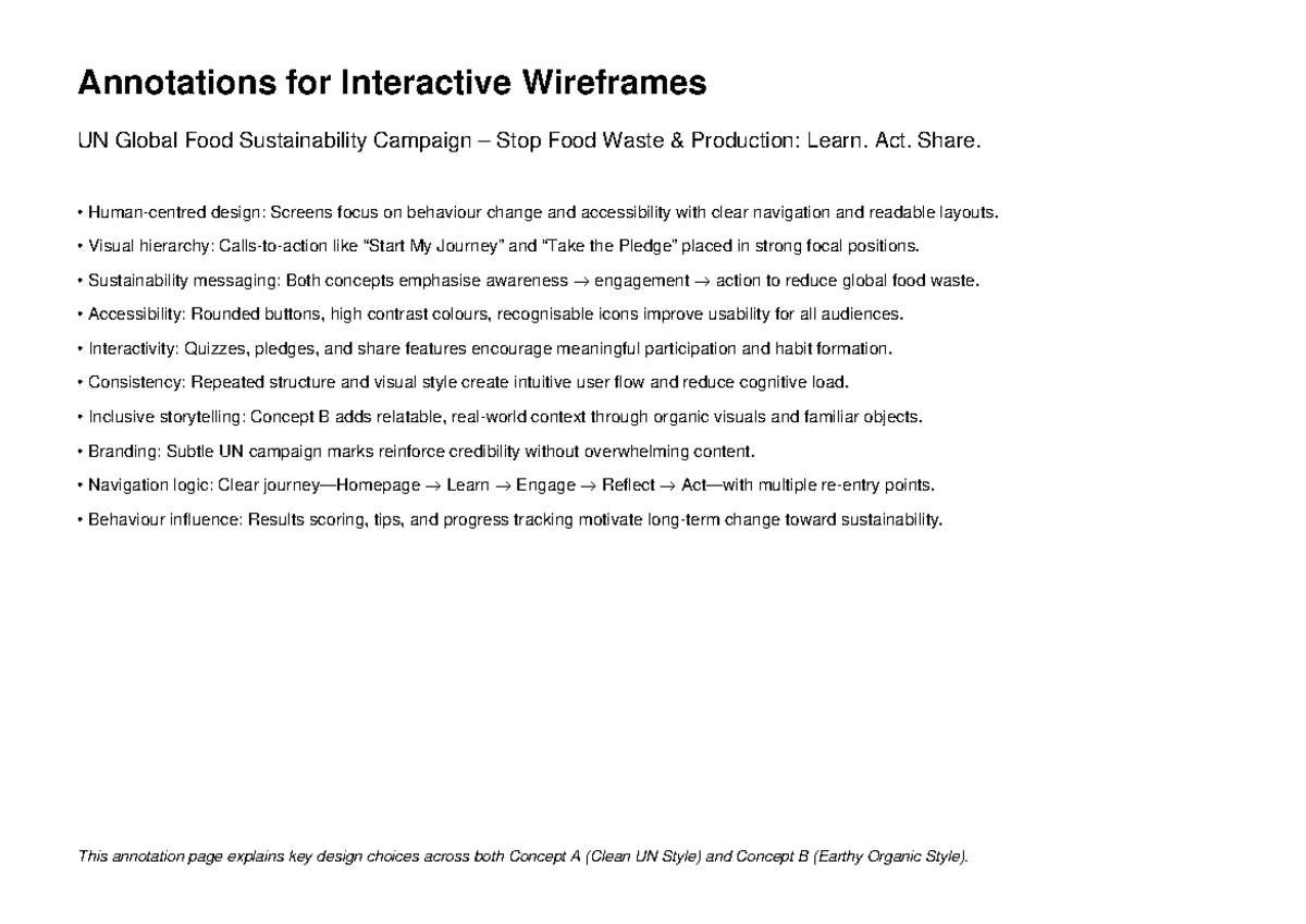 UN Wireframes Annotations: Design Choices for Food Sustainability ...
