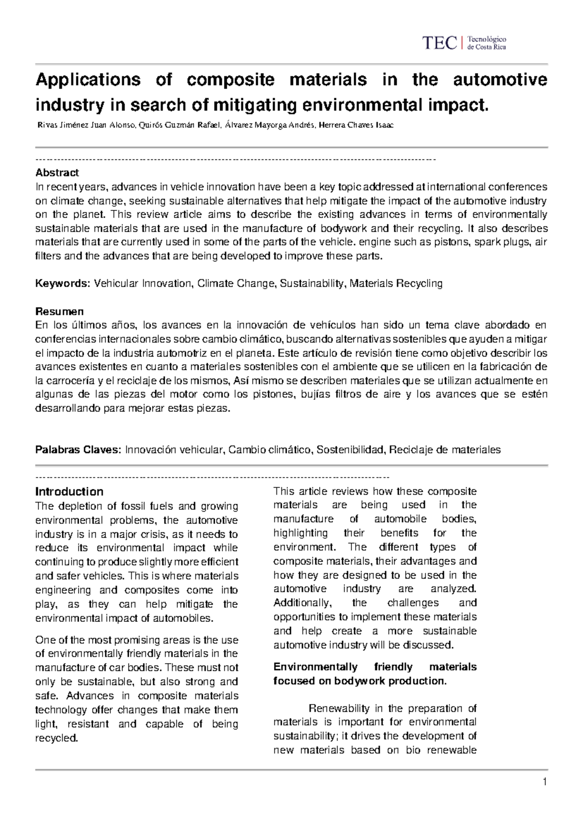 Applications of composite materials in the automotive industry in ...