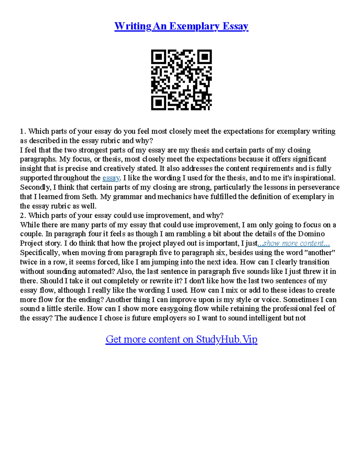 Structure For Writing An Essay - Writing An Exemplary Essay Which parts ...