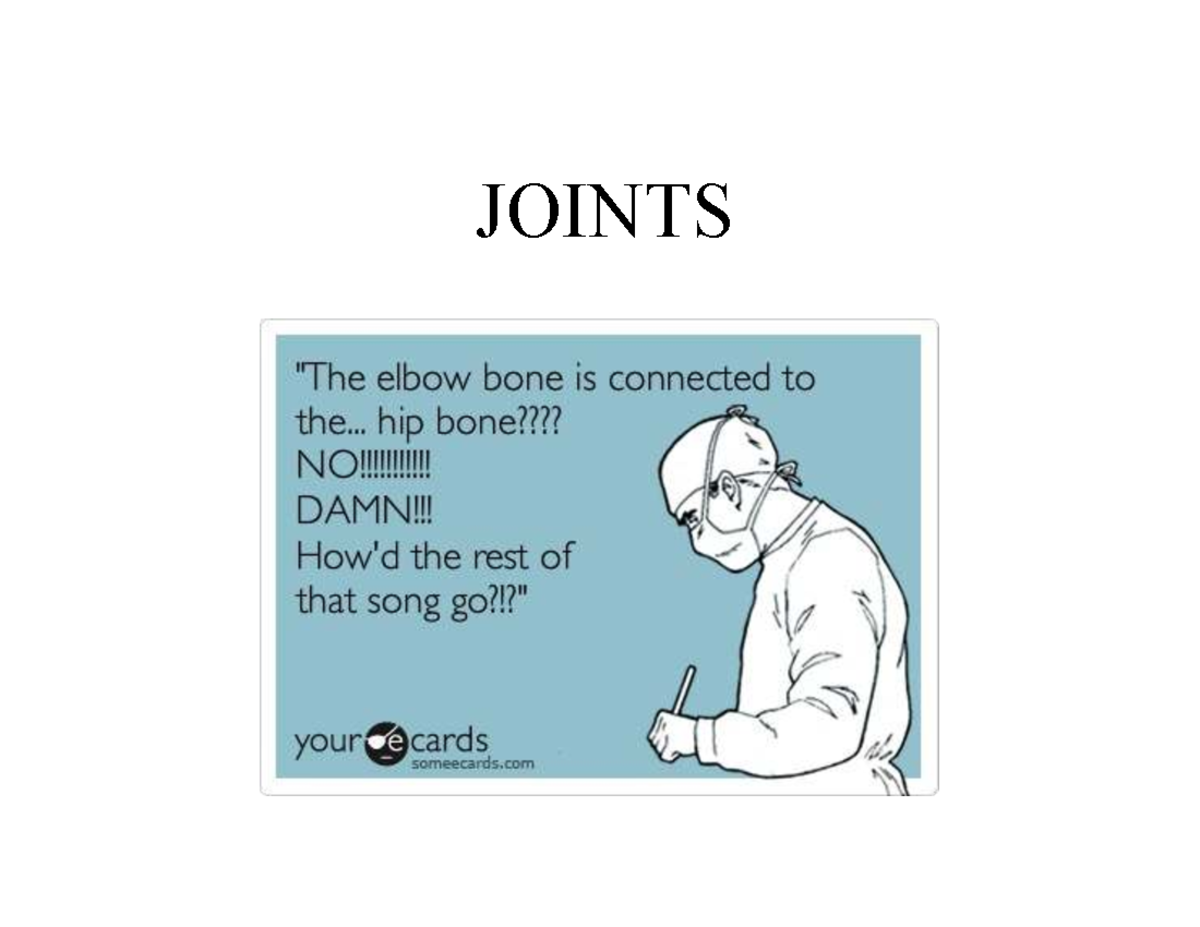 Lecture Notes on Joints: Classification and Movements (BIO101) - Studocu