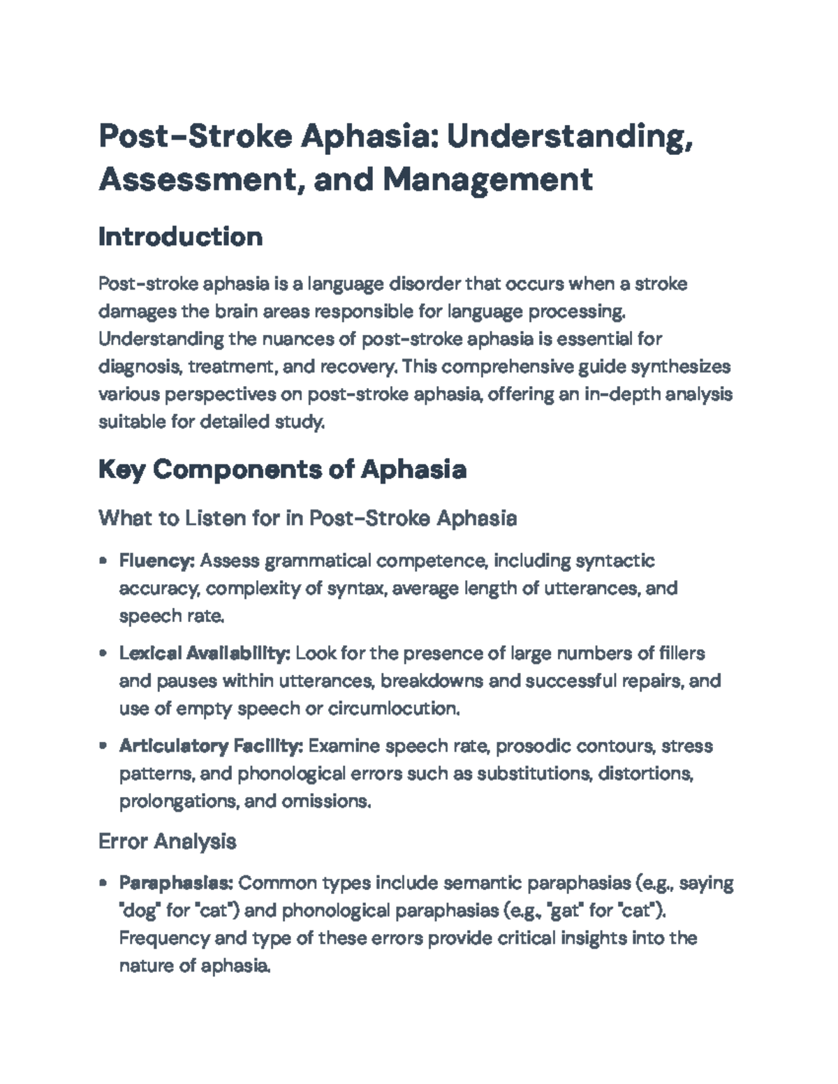 Post-Stroke Aphasia: Comprehensive Assessment and Management Guide ...
