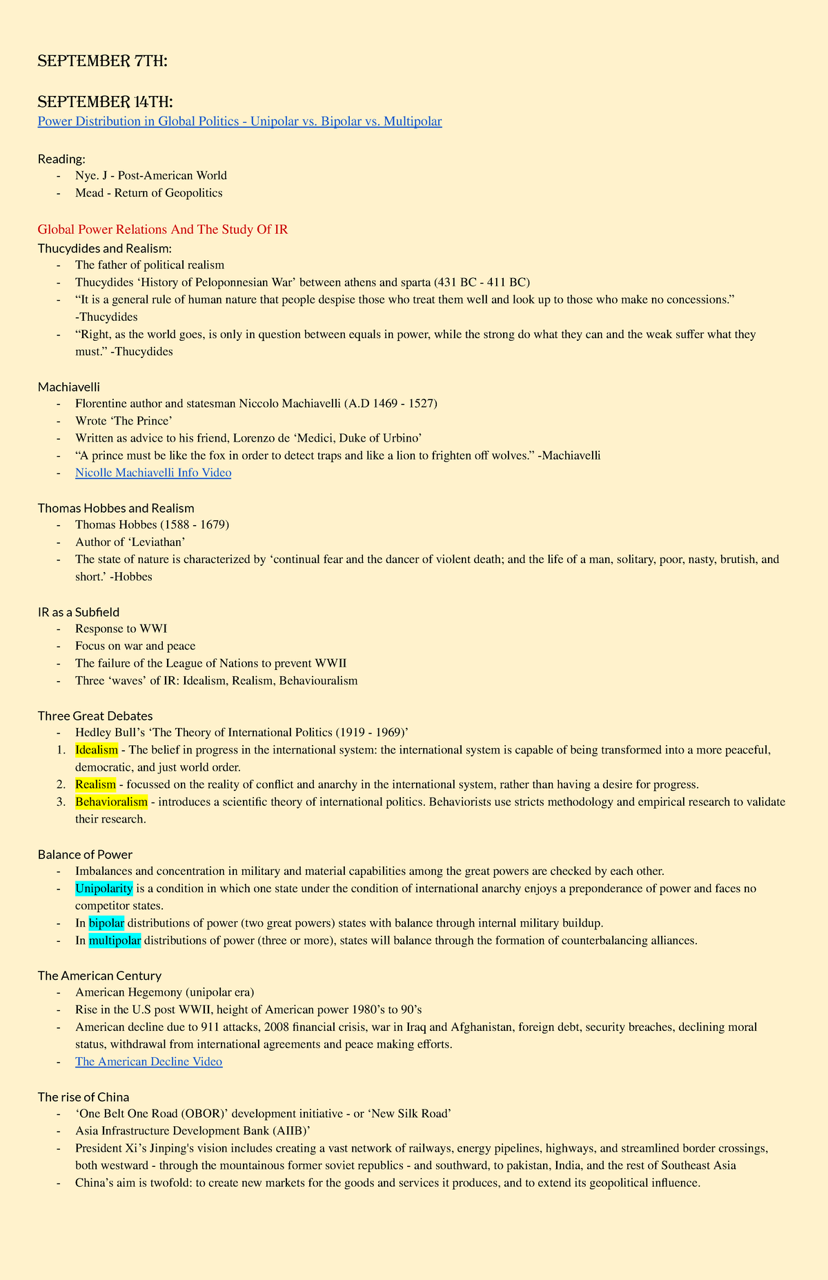 PSCI 1200 September 2022 Notes - September 14th: Power Distribution in ...