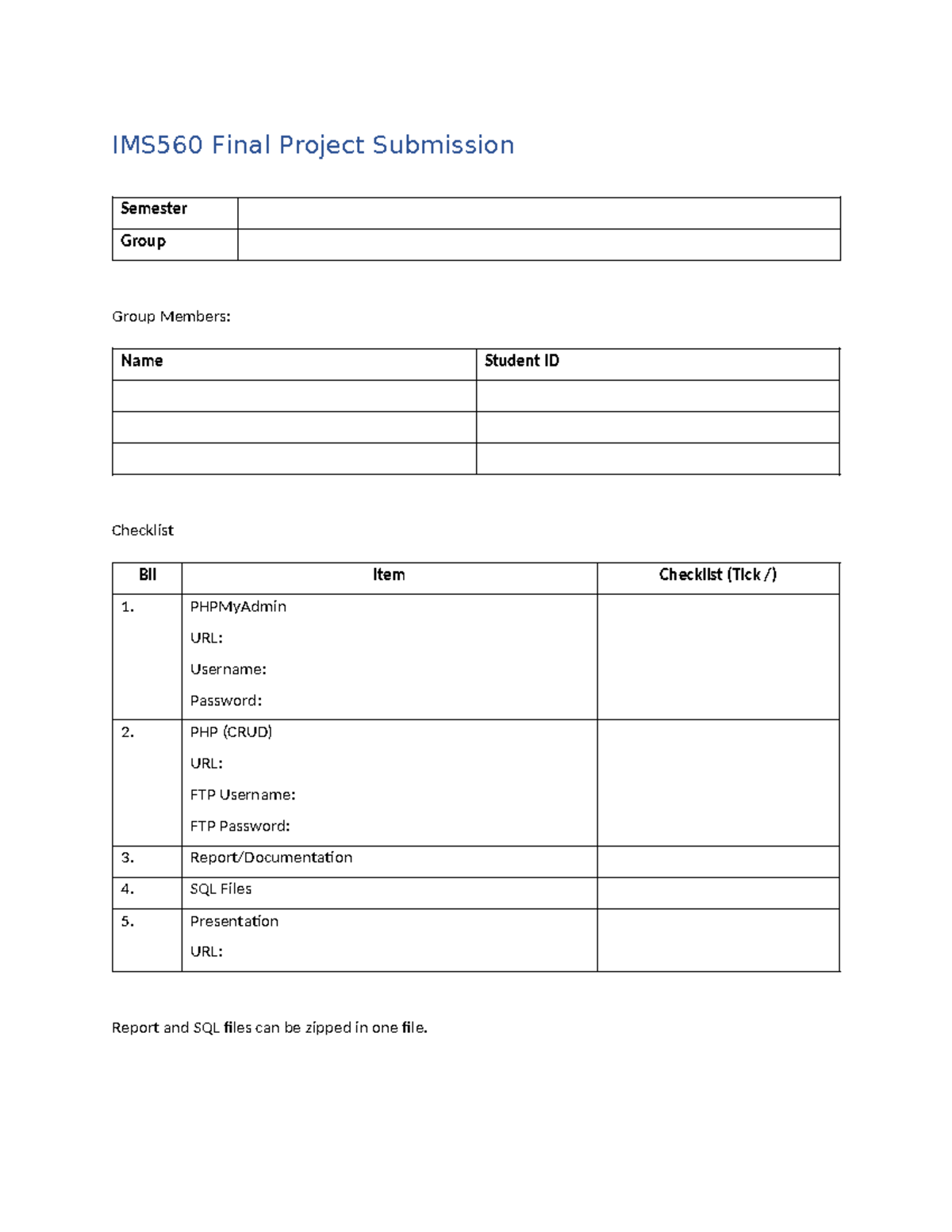 IMS560 Final Project Submission - Information System Project Management ...