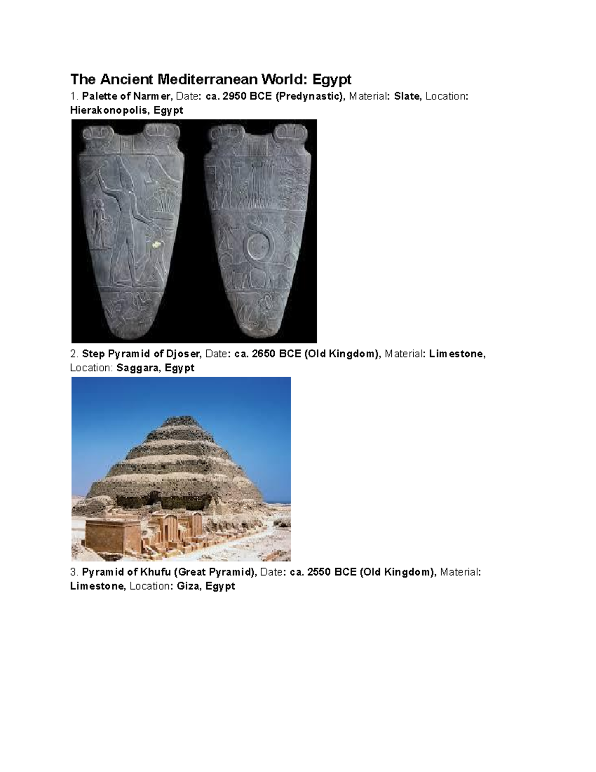 Ancient Mediterranean World Art: Egypt & Greece Overview (ART101) - The ...