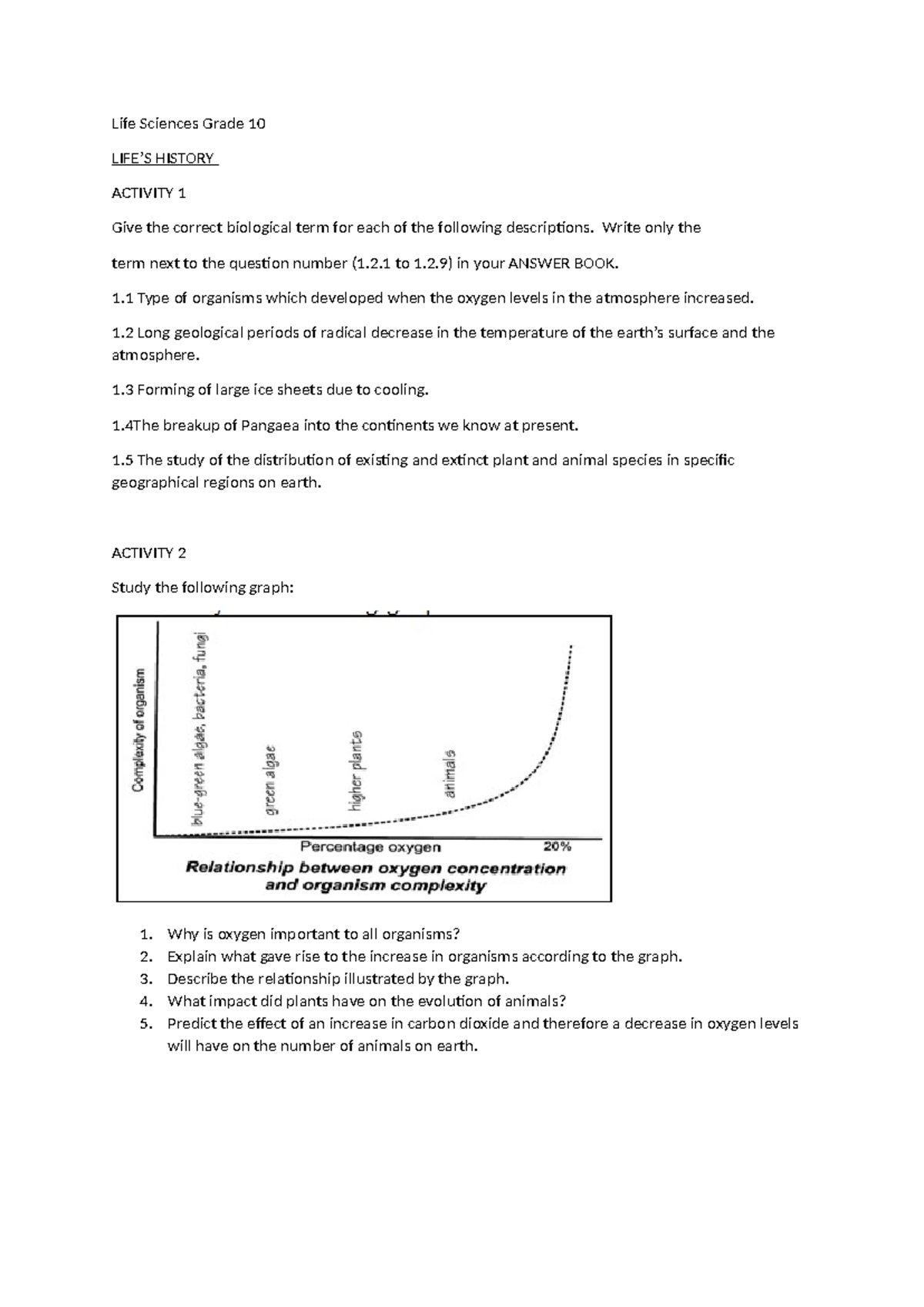 Grade 10 Life Sciences: Understanding Earth's History and Evolution ...