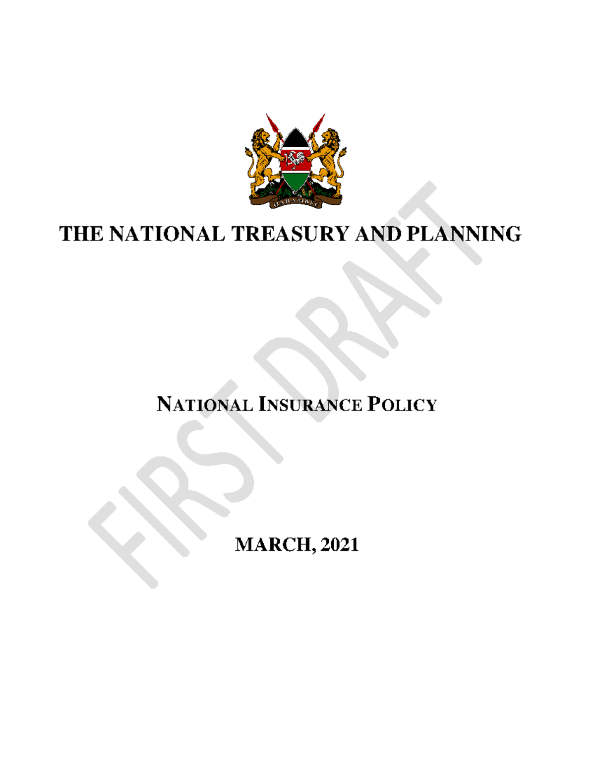 Draft National Insurance Policy: Framework for Growth and Stability ...