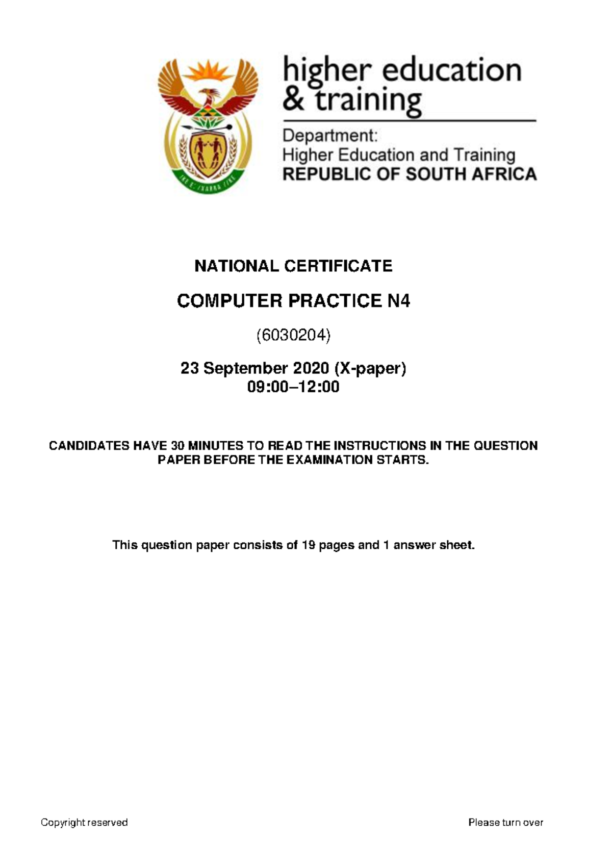 N4 Computer Practice November 2020 - NATIONAL CERTIFICATE COMPUTER ...