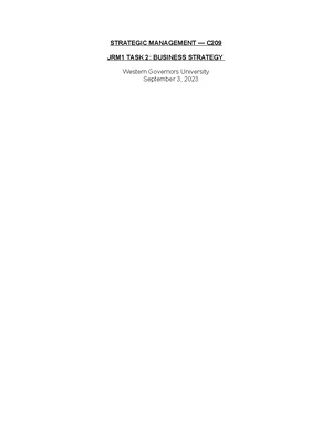 C209 Strategic Management Task 2 Tip Sheet - Key Guidelines 10-23 - Studocu