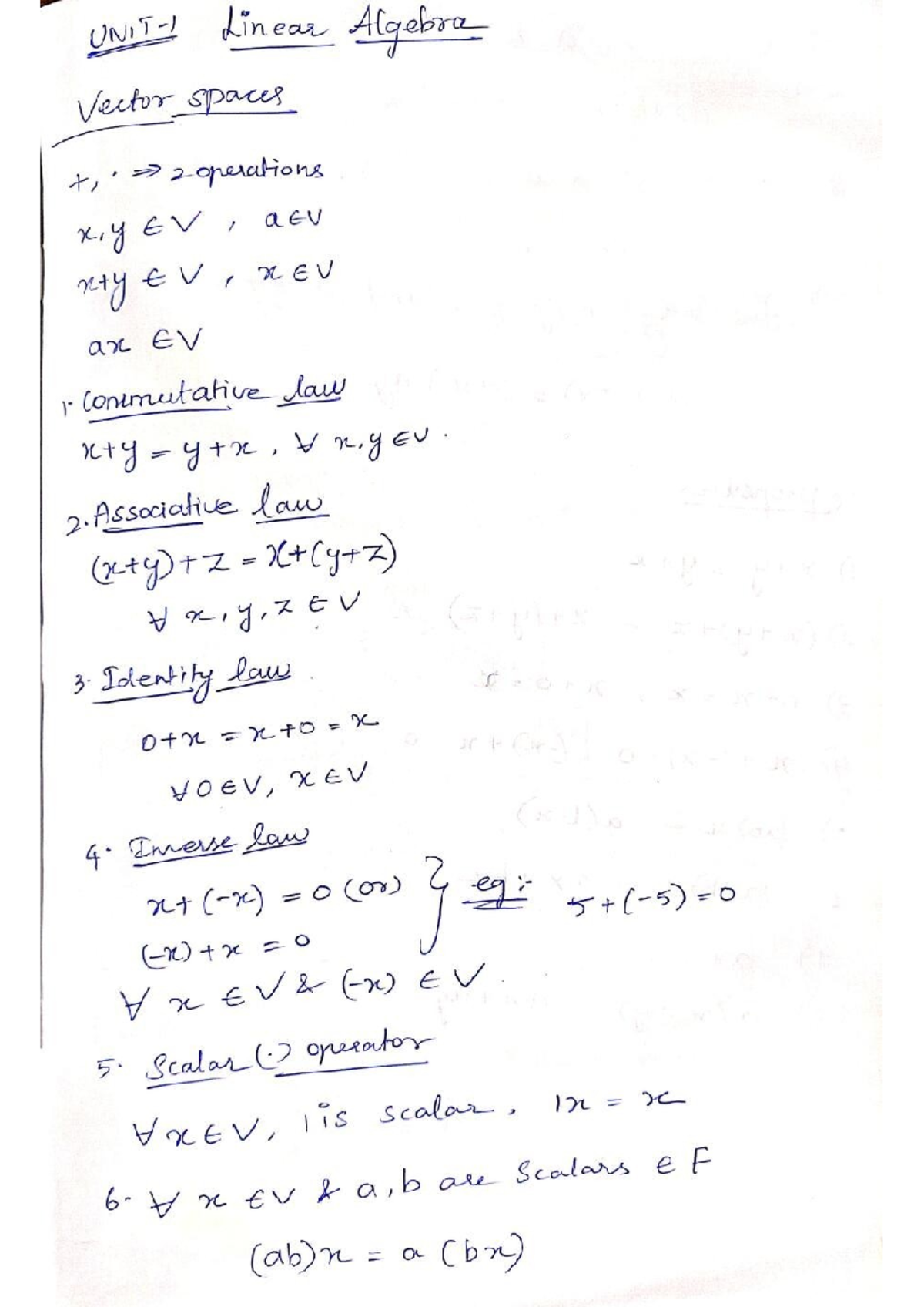 Advanced Mathematical Methods: Linear Algebra (MA25C07) Notes - Studocu