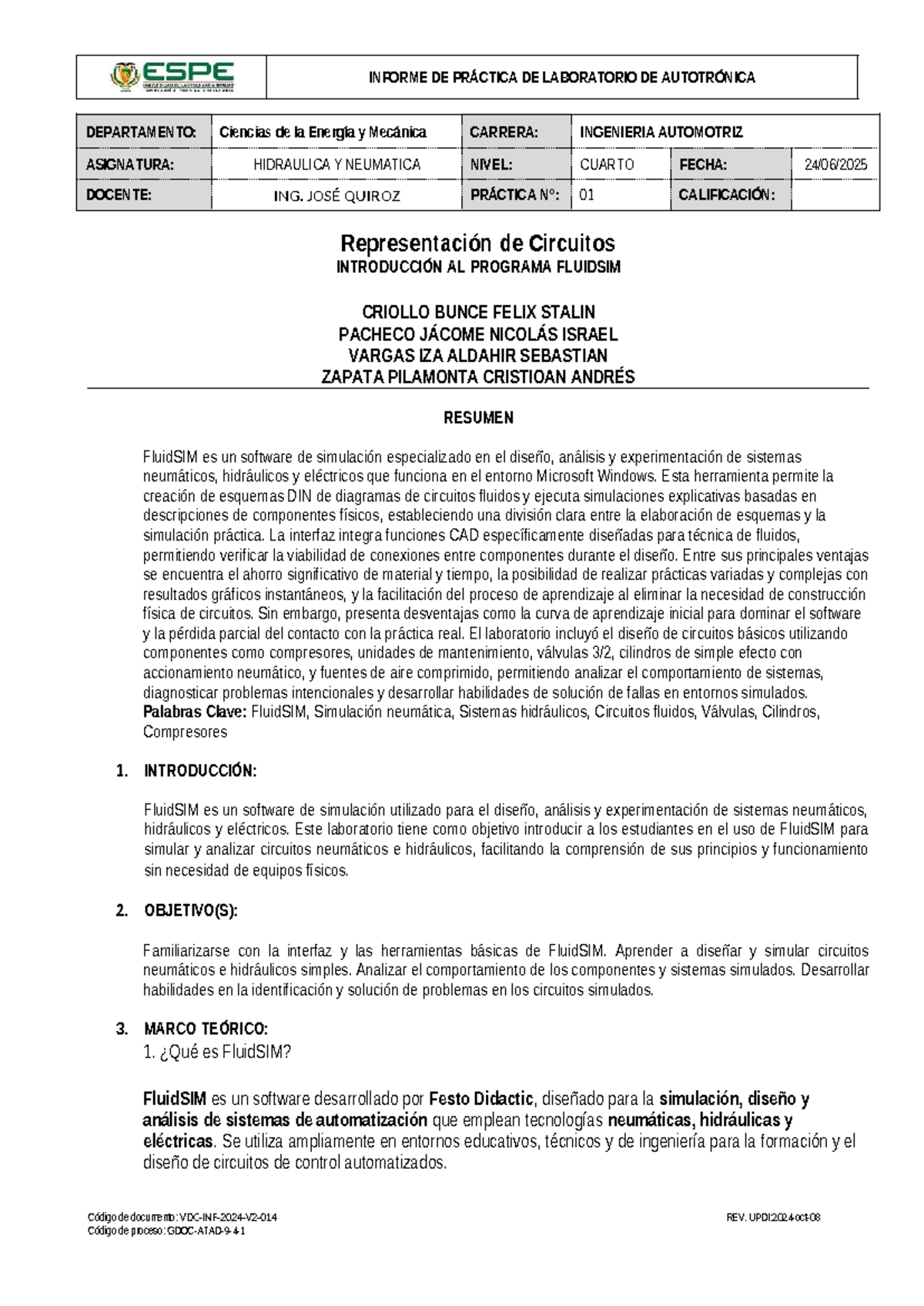 Informe de Práctica 01: FluidSIM en Hidráulica y Neumática ...