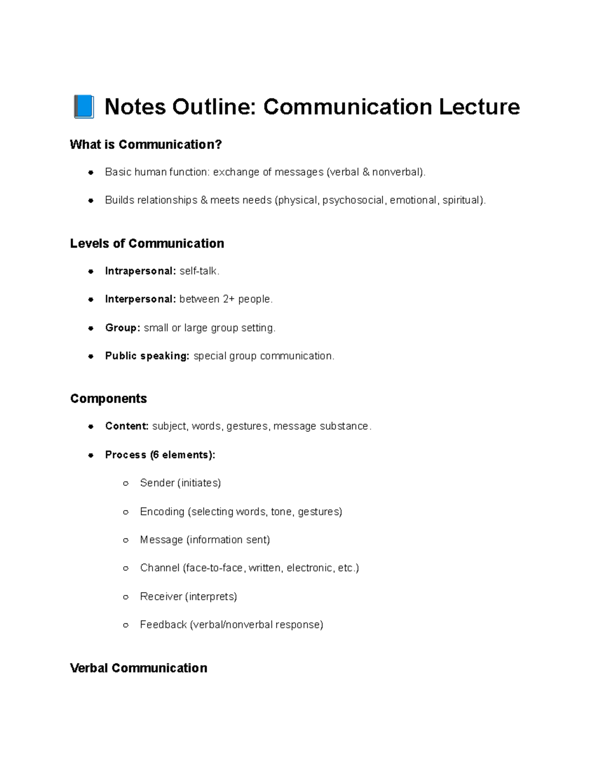 Communication Lecture Study Guide (W3) - Studocu