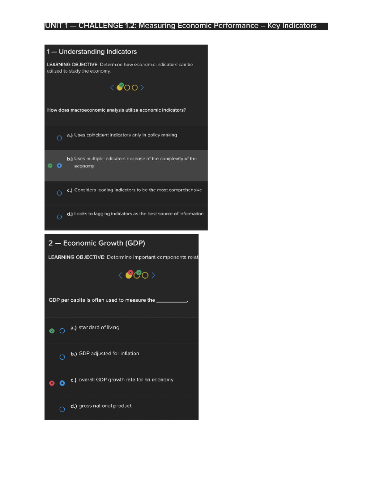 Unit 1 - Challenge 1.2: Key Indicators of Economic Performance - Studocu