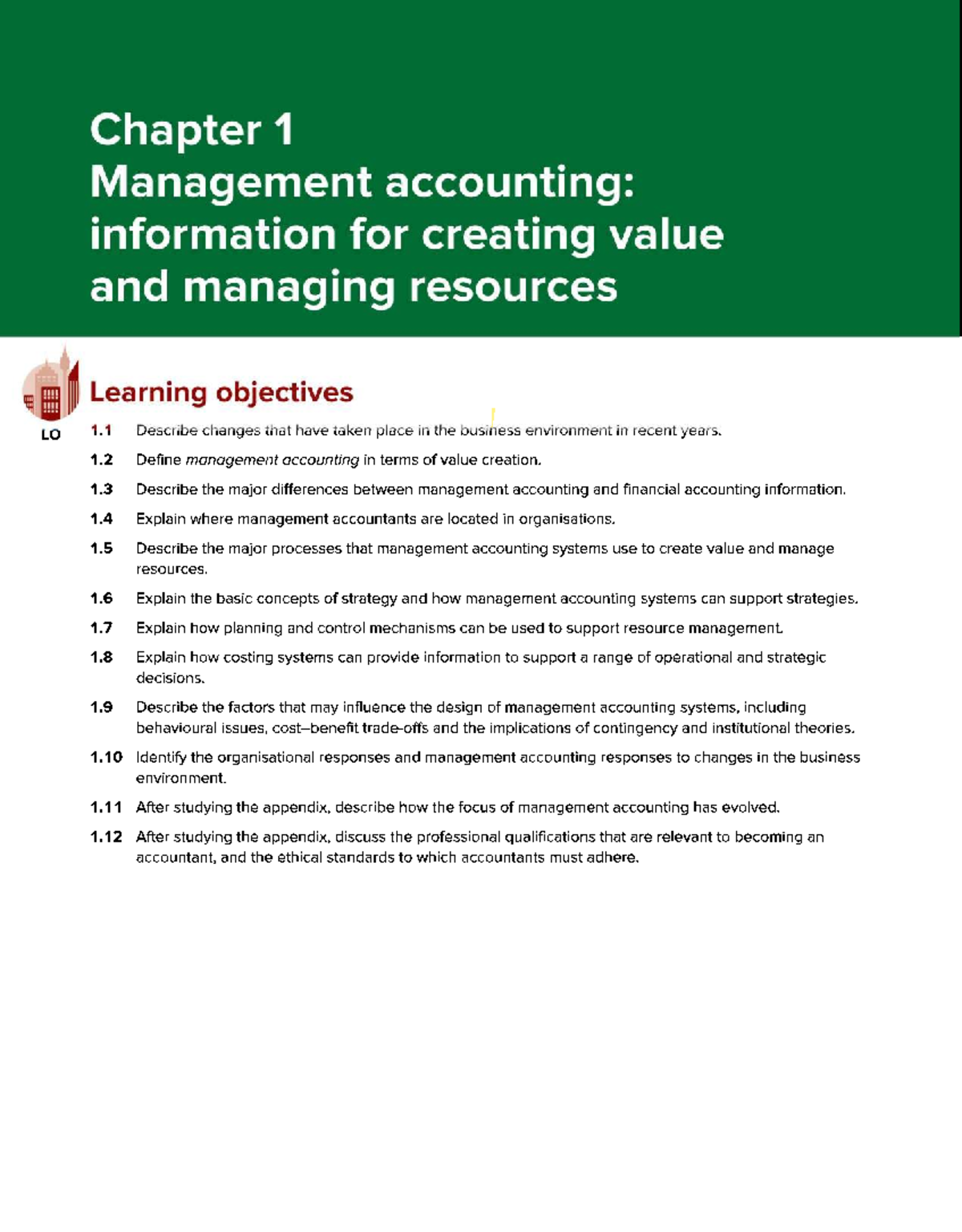 Chapter 1: Management Accounting - Creating Value and Managing ...