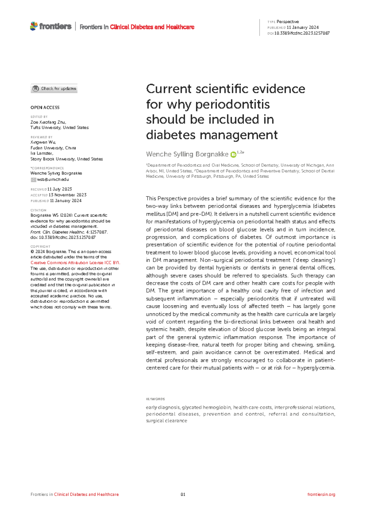 Current Evidence on Periodontitis in Diabetes Management: A Perspective ...