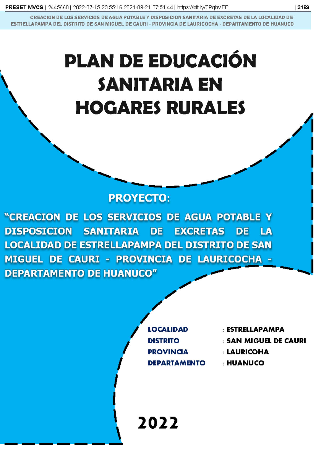 Plan de Educación Sanitaria y Servicios de Agua Potable en ...