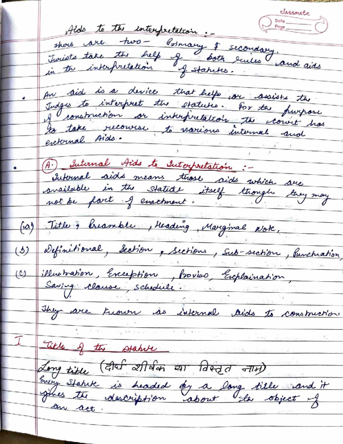 I OS-Unit 2 - Comprehensive Notes on Statutory Interpretation - Studocu
