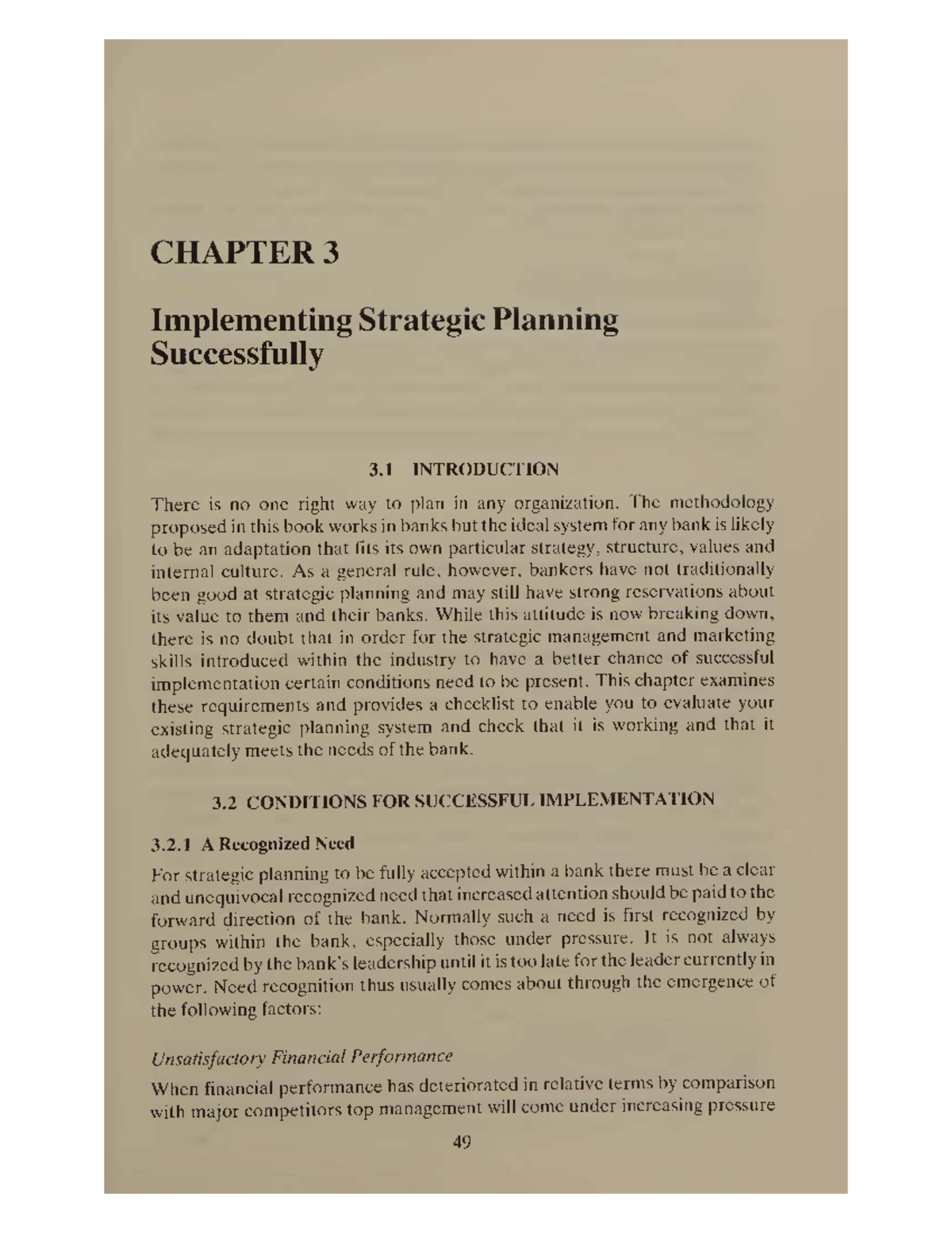4. CH 3. implementing Bank strategic planning - CHAPTER 3 Implementing ...
