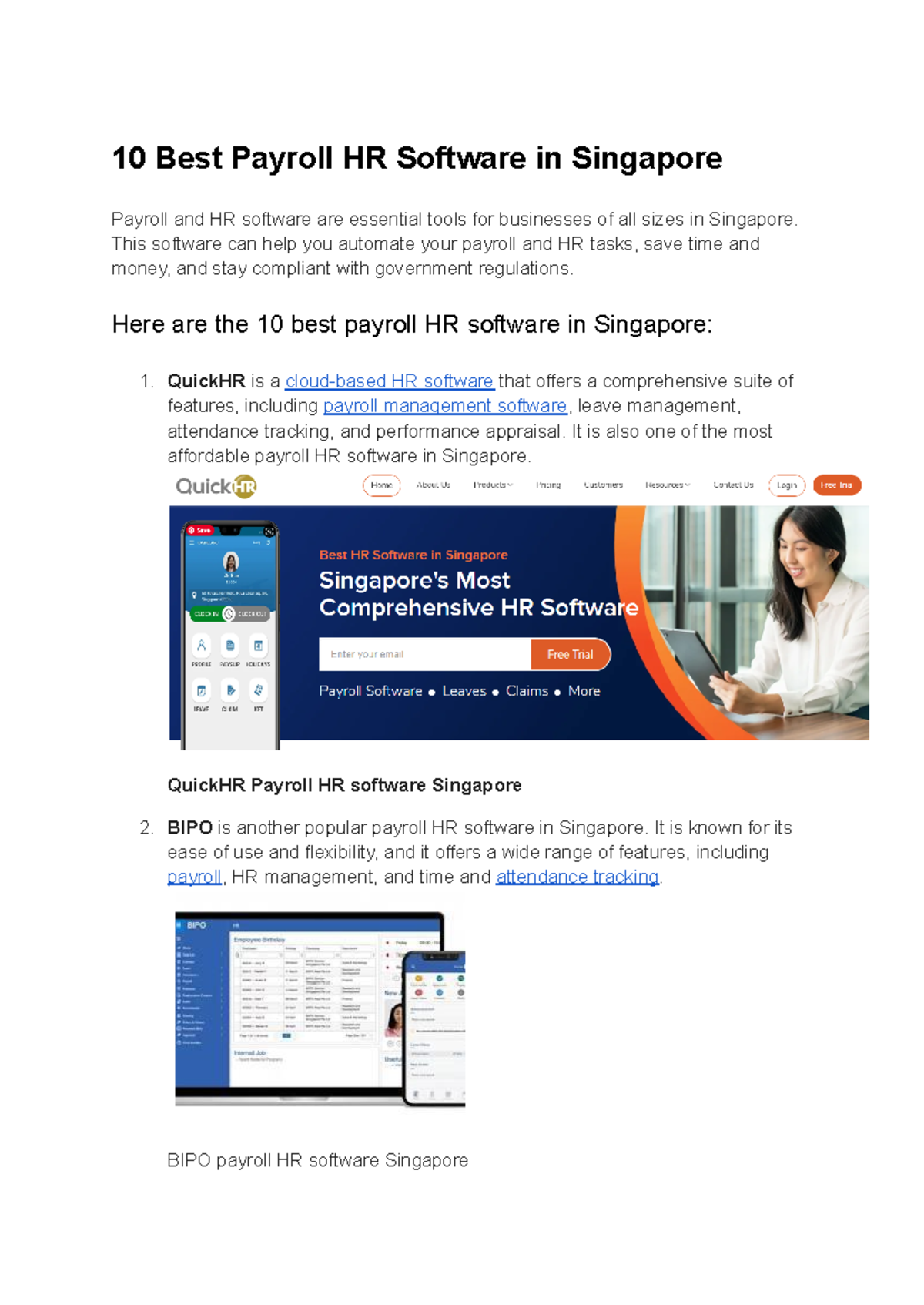 Top 10 Payroll HR Software in Singapore for 2023 - Studocu