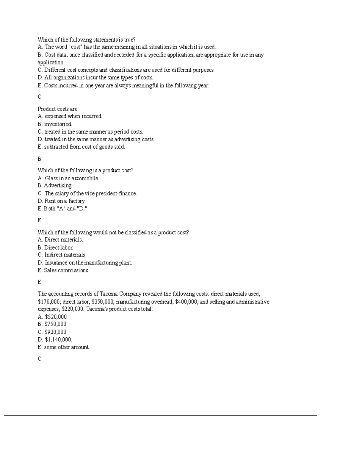 Cost Accounting Study Guide: Key Concepts and Applications (Dlstudocu ...