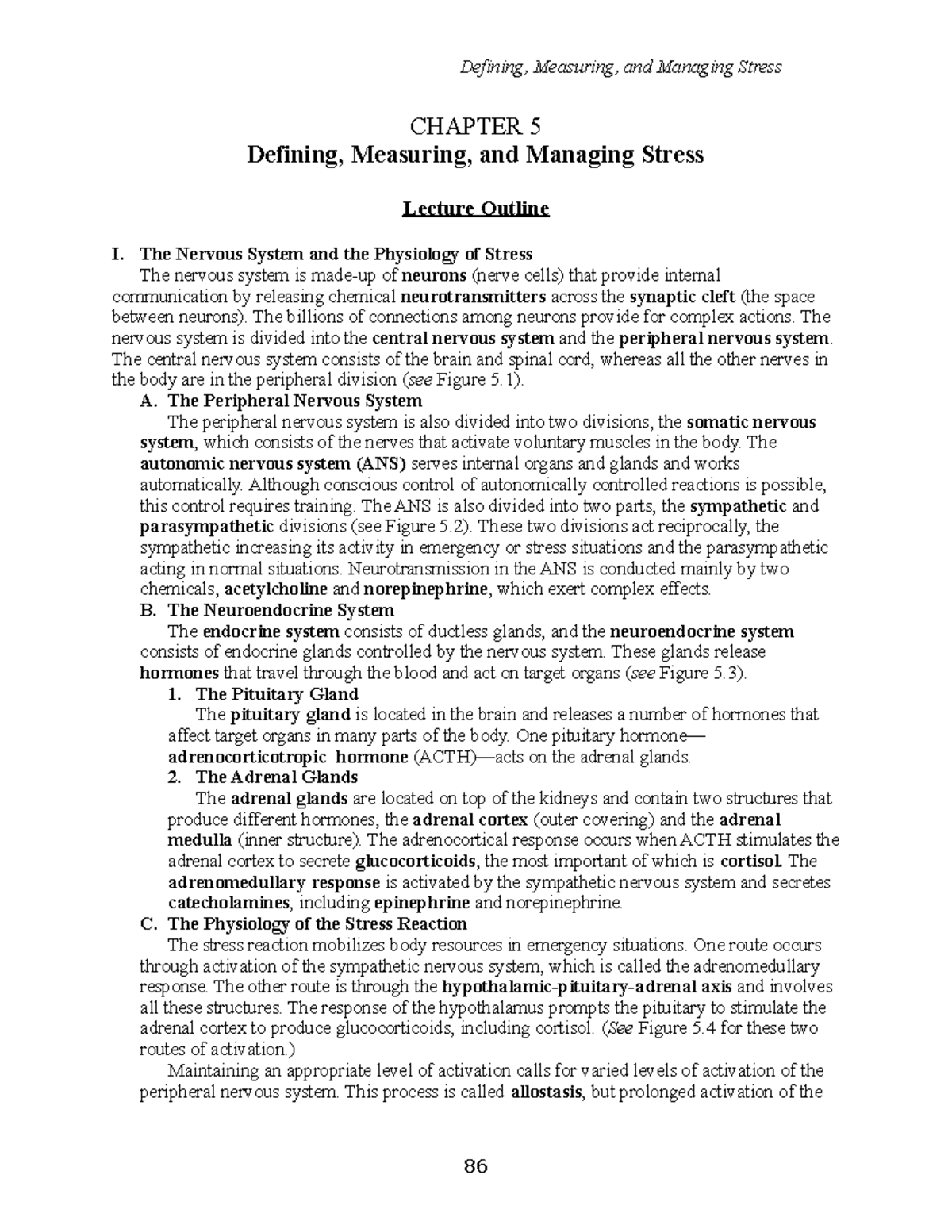 Brannon Health Psych 8e IMTB Chapter 05: Understanding Stress and ...